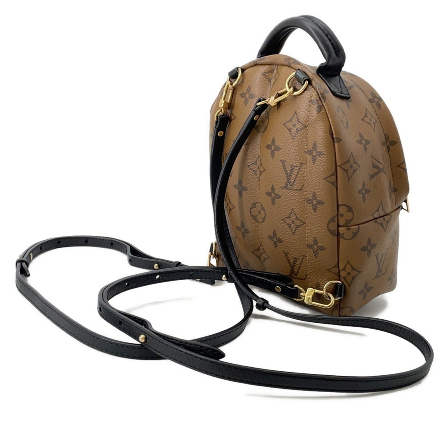 Louis Vuitton Monogram Reverse Palm Springs Backpack Mini Black