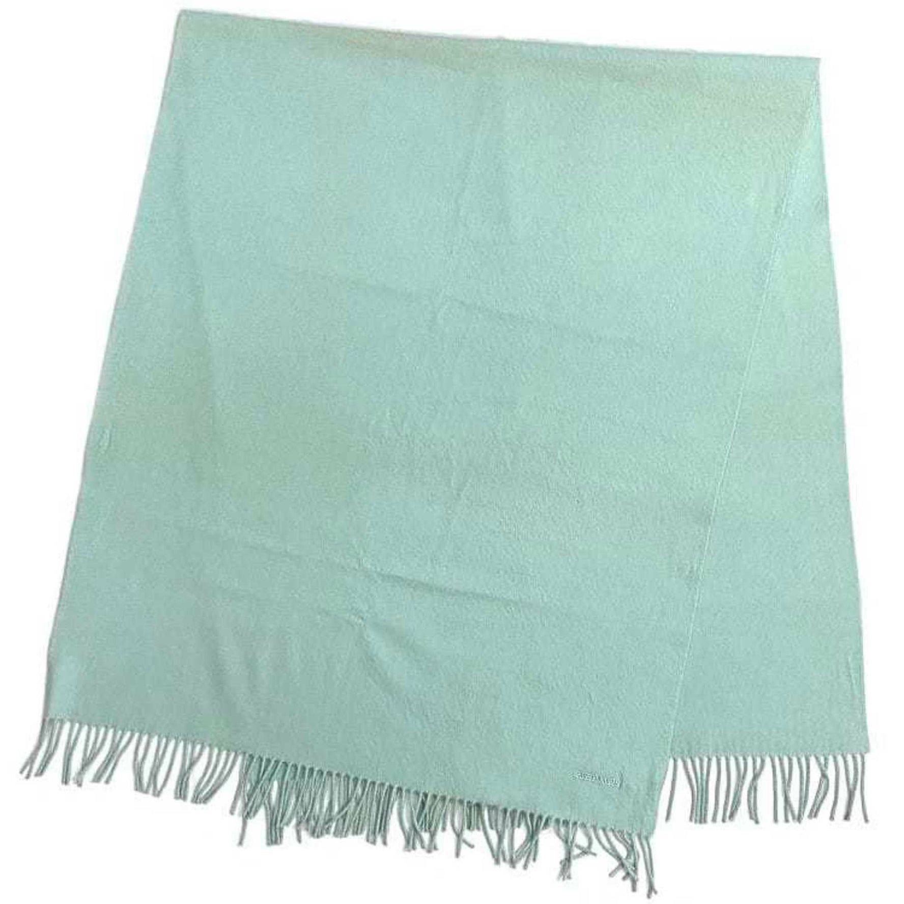 Hermes large muffler light blue cashmere 100% long embroidery ladies accessory measures