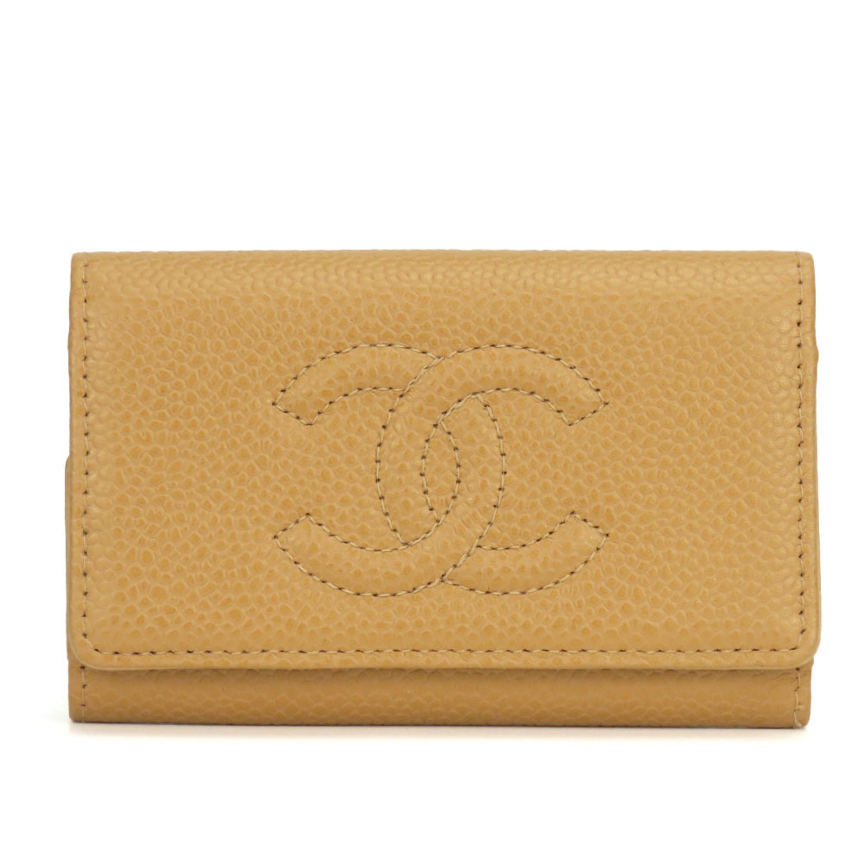 Chanel key case, caviar skin, No. 8, Coco mark, accessory