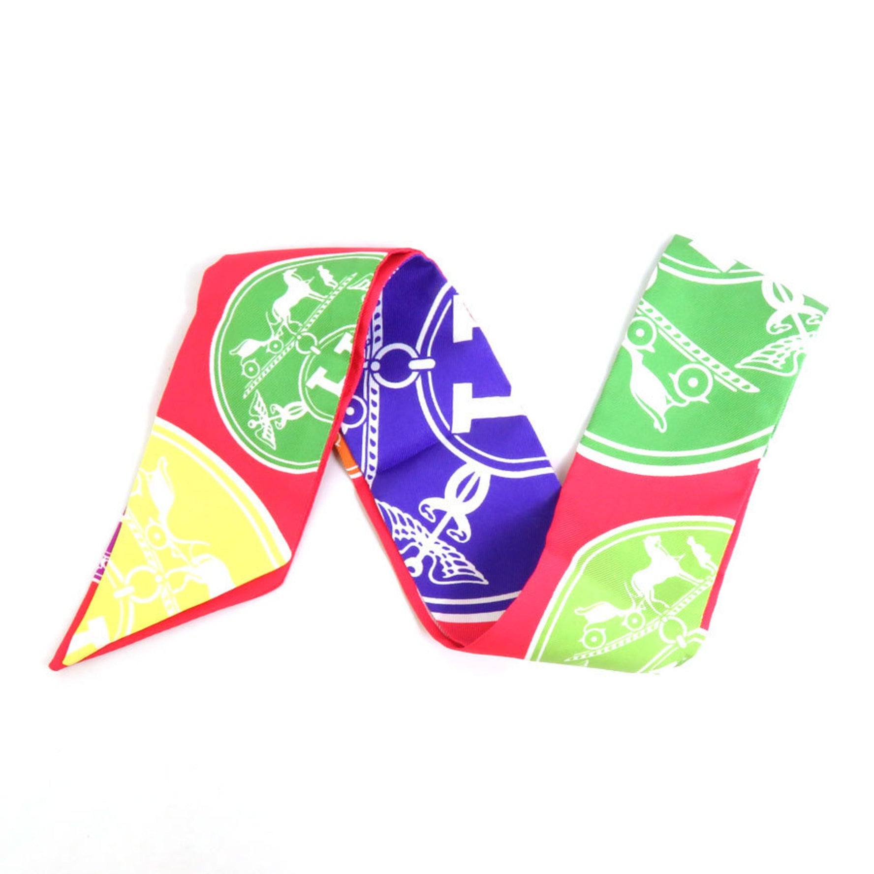 HERMES Scarf Muffler Twilly Silk Multicolor