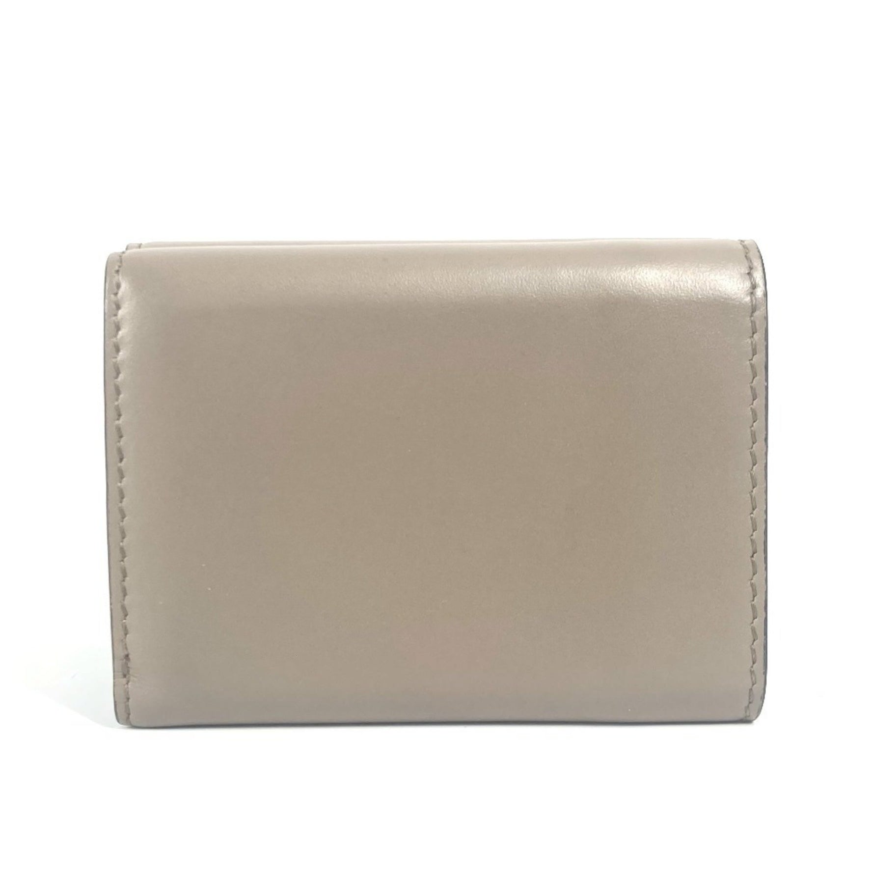 FENDI Logo Compact Wallet, Tri-fold Leather