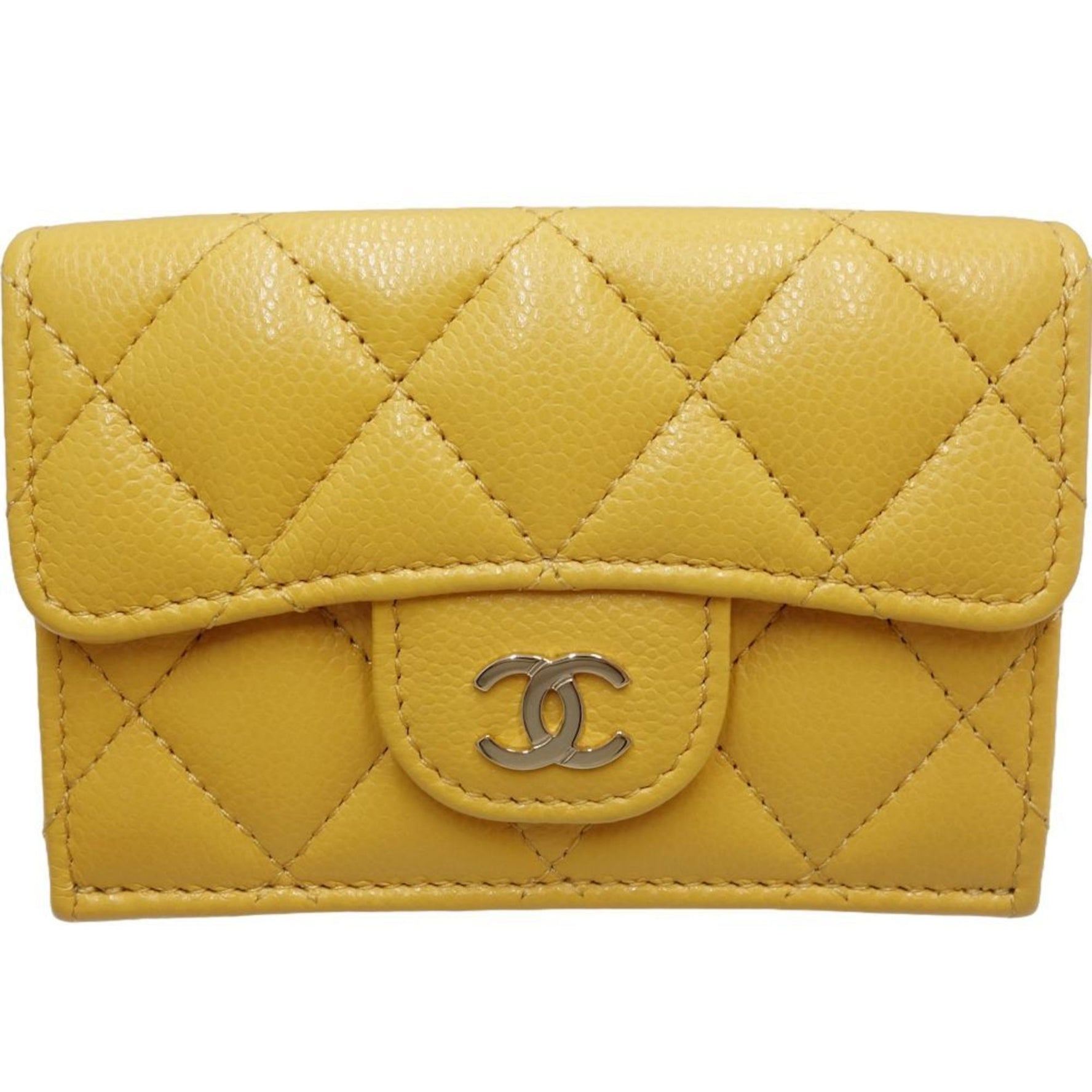 CHANEL Classic Small Wallet Matelasse Trifold Caviar Skin