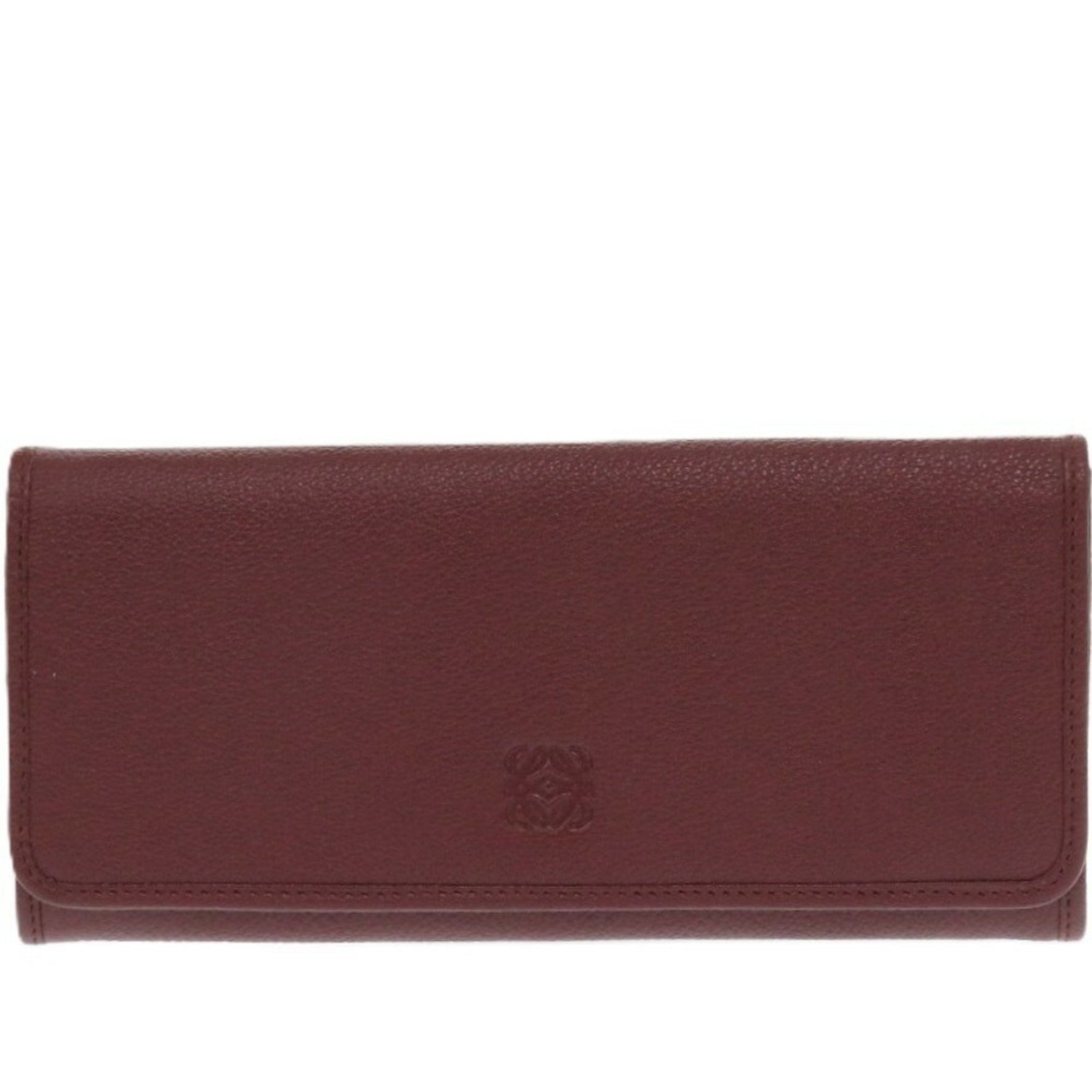 Like new Loewe leather Bordeaux 1160 red long wallet