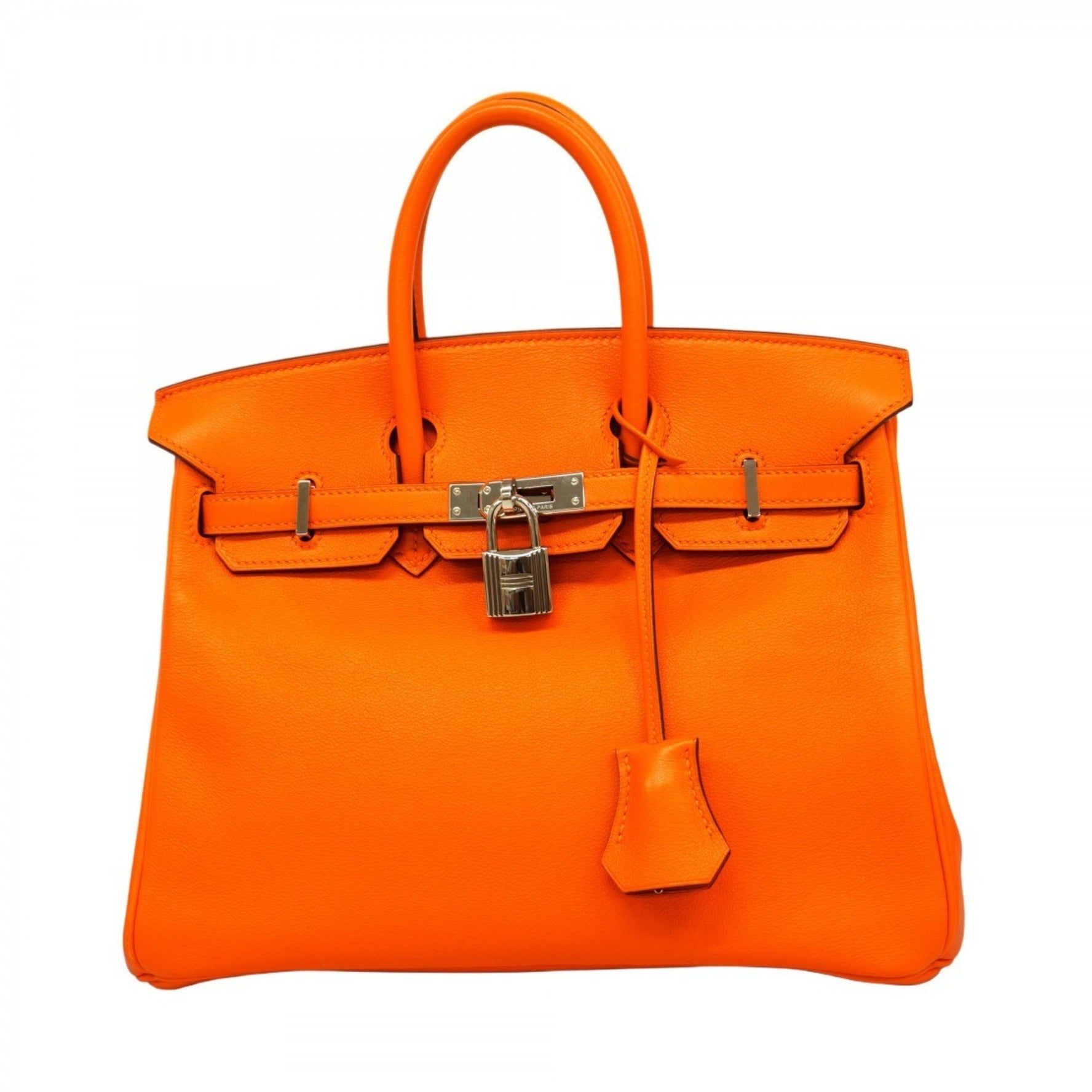 Hermes Hermès Birkin 25 handbag in Veau Gulliver, orange, with M stamp, for women