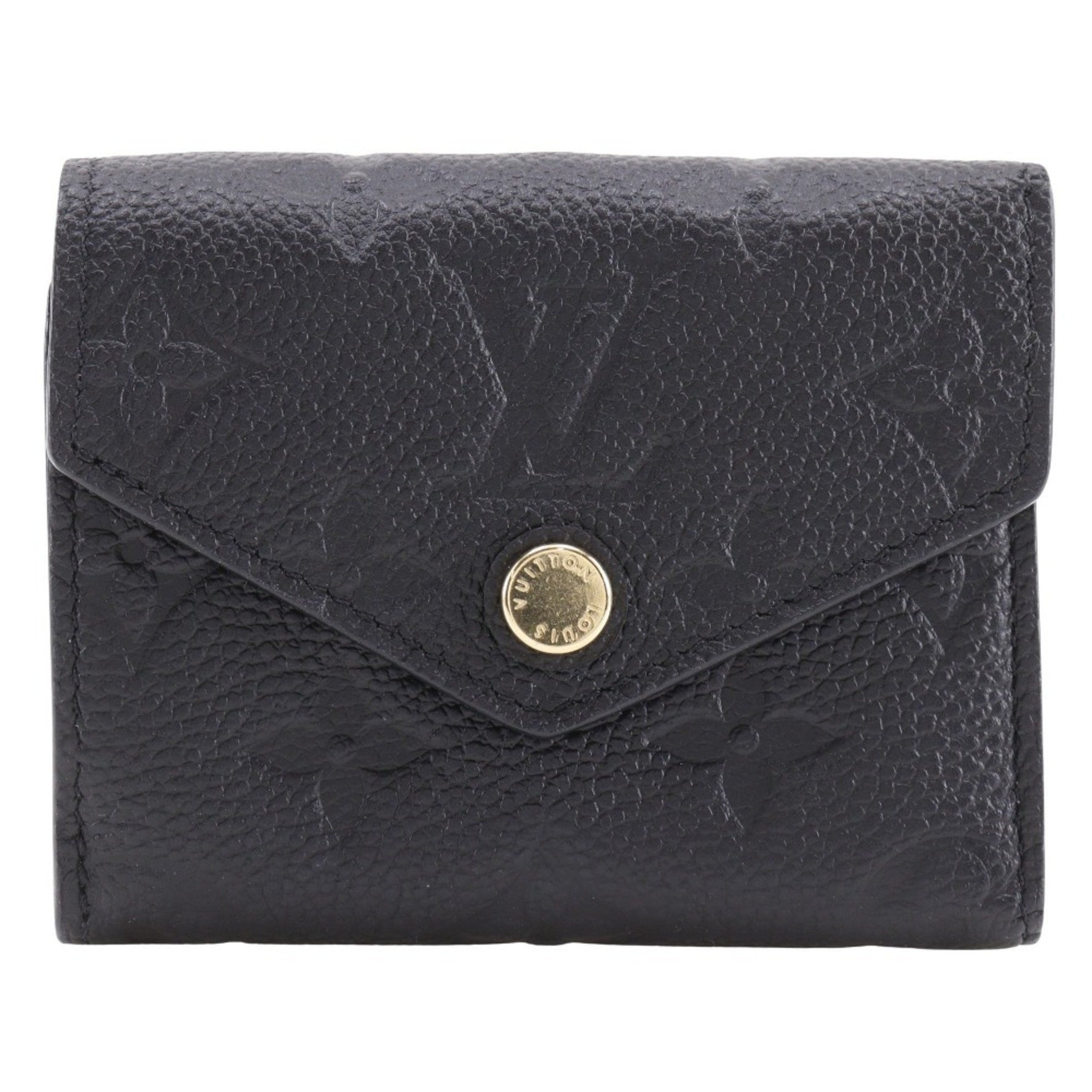 Louis Vuitton Monogram Empreinte Tri-fold Wallet, Portefeuille Zoe Noir Snap Button