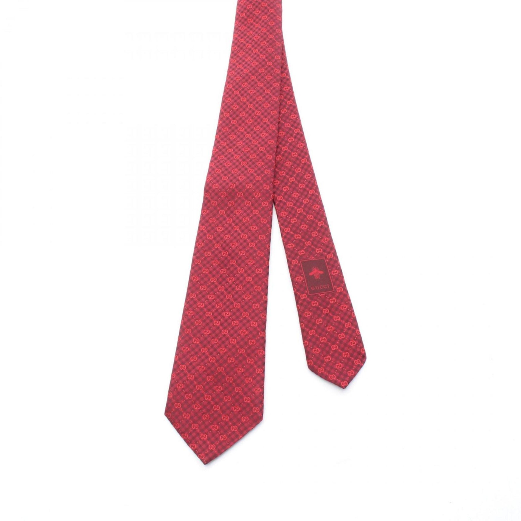 Gucci GG patterned silk tie burgundy