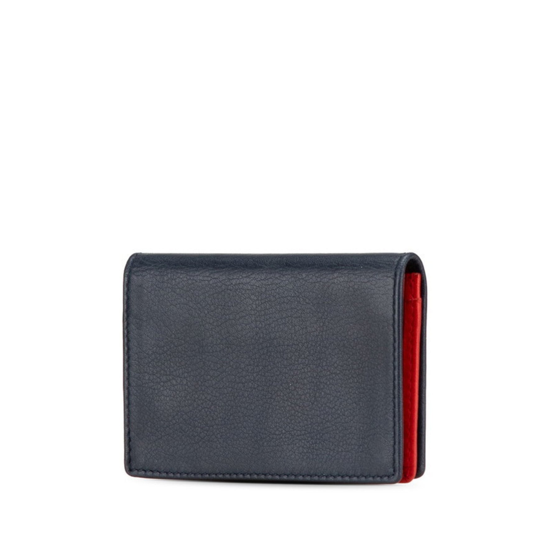 Christian Dior Dior CD logo card case navy red leather