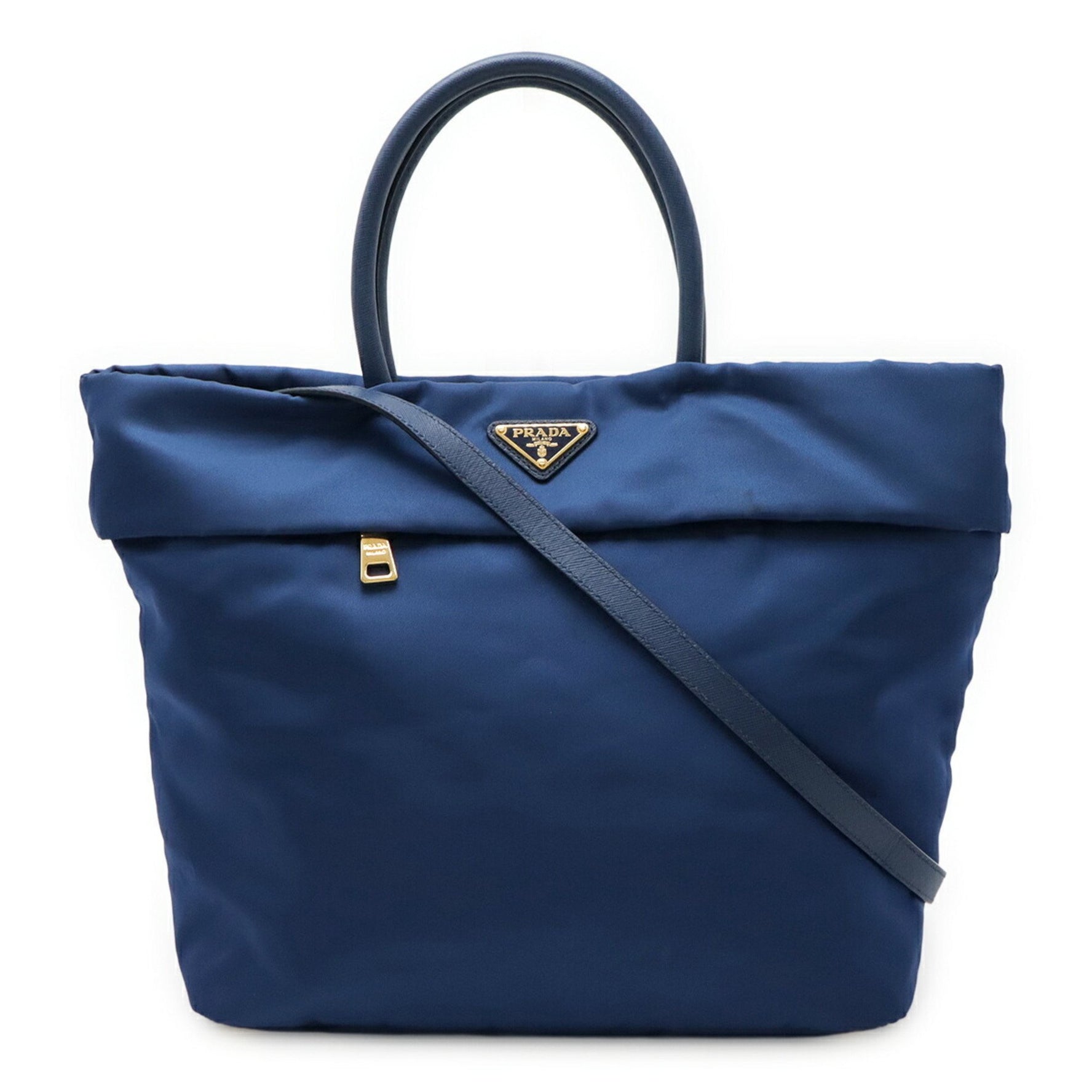 PRADA Triangle Tote Bag, Handbag, Shoulder Nylon and Leather