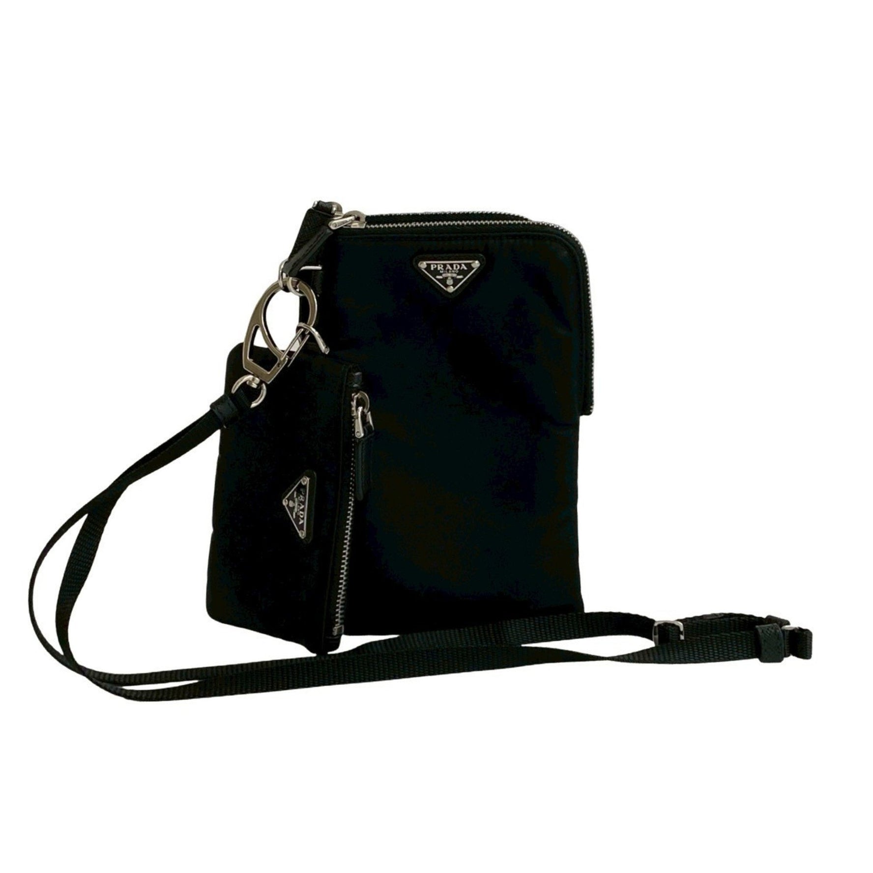 PRADA Re-Nylon Triangle Logo Hardware Nylon Pouch Shoulder Bag Smartphone Case