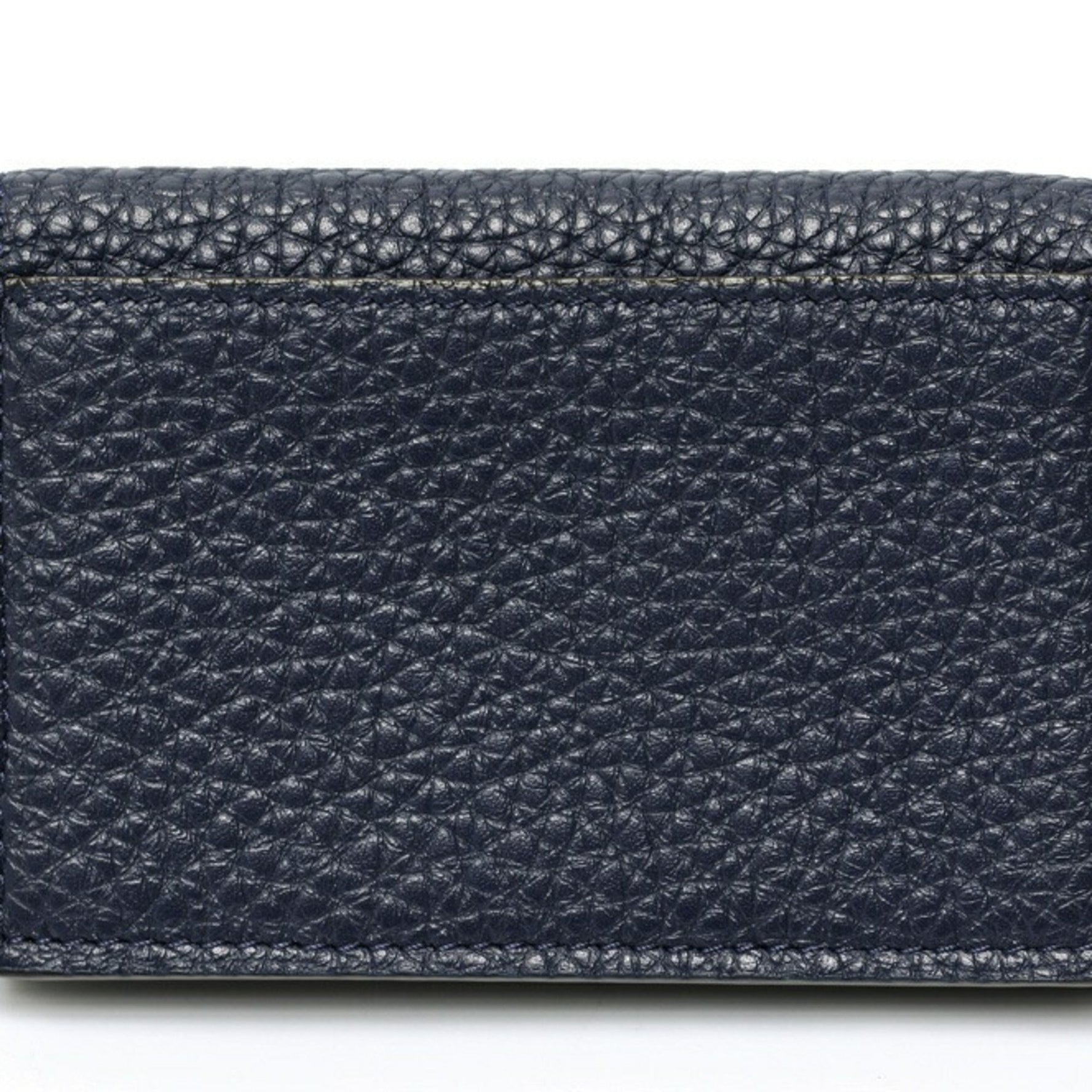 FENDI card case business holder Selleria leather navy gray