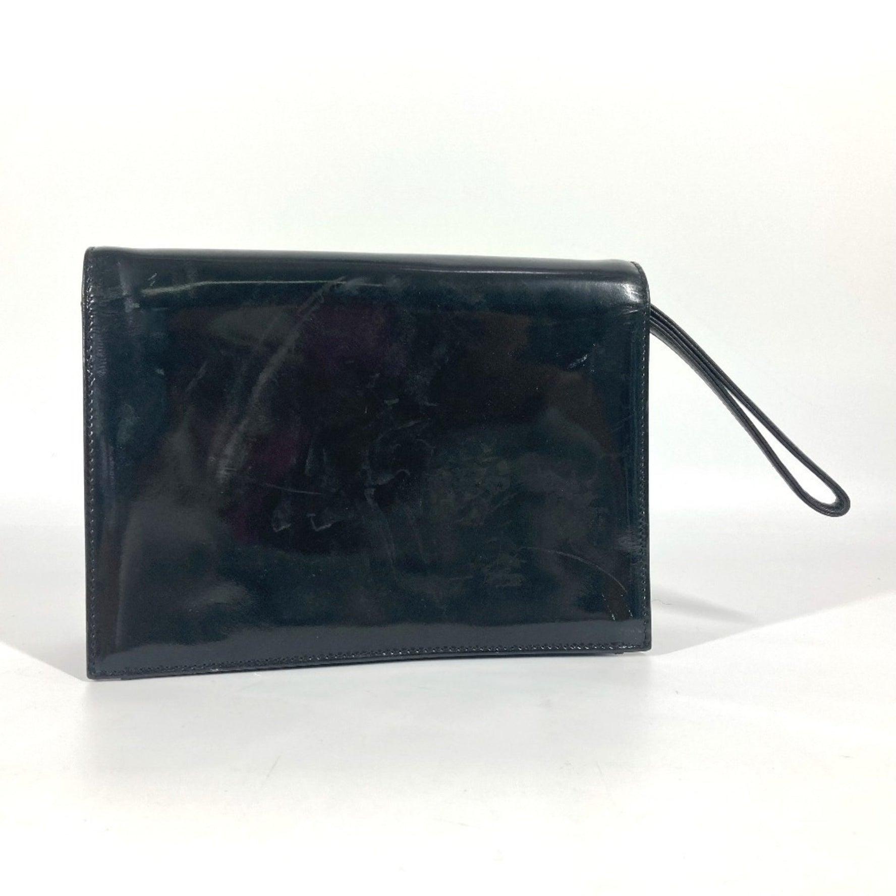 CHANEL Mademoiselle Logo Flap Bag Pouch Clutch Leather Multicolor