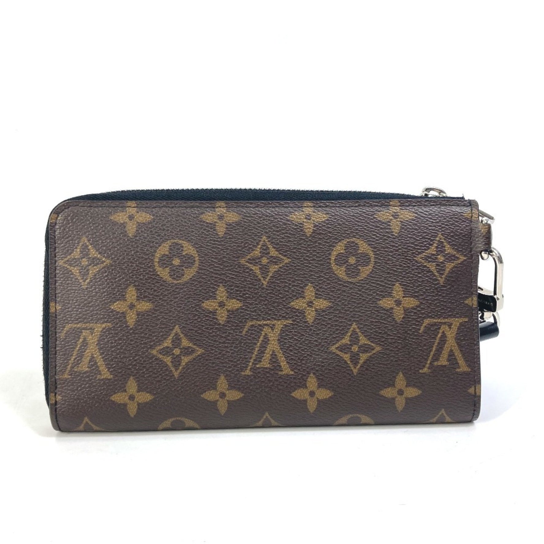 Louis Vuitton Monogram Macassar Zippy Dragonne Long Wallet with Strap, Canvas, Brown