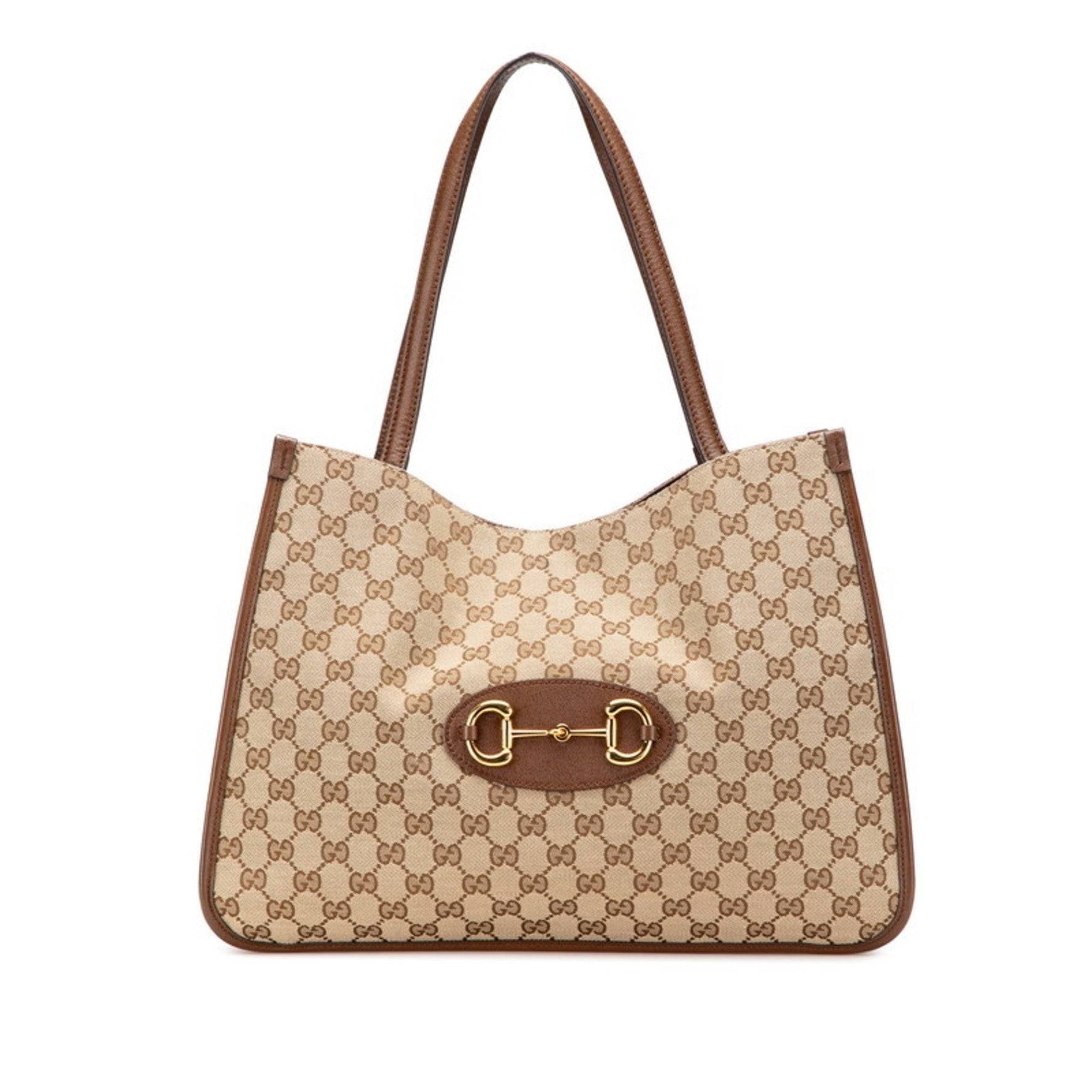 Gucci GG Canvas Horsebit Tote Bag, Handbag and Leather
