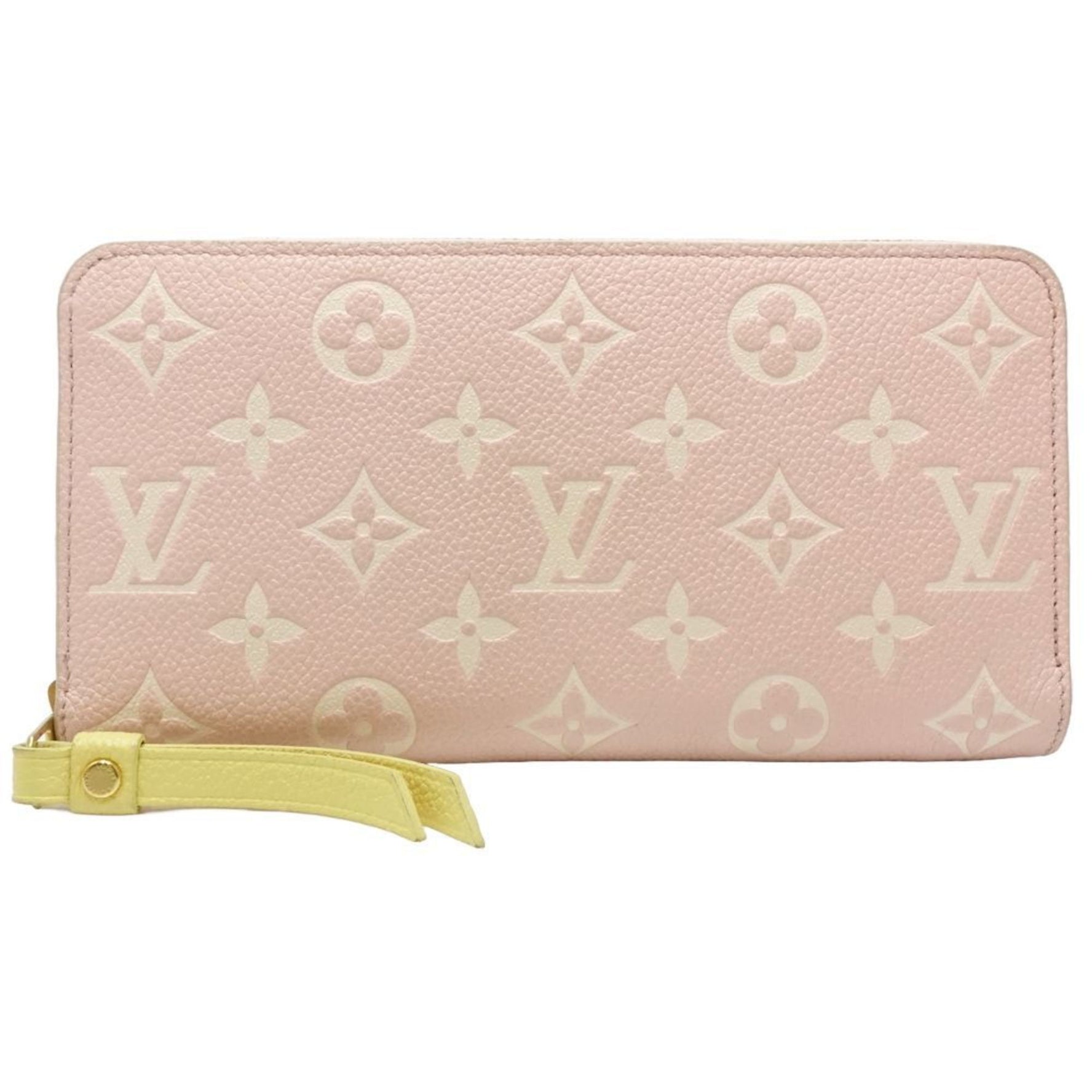 Louis Vuitton Long Wallet Zippy Monogram Empreinte Pink Beige Yellow