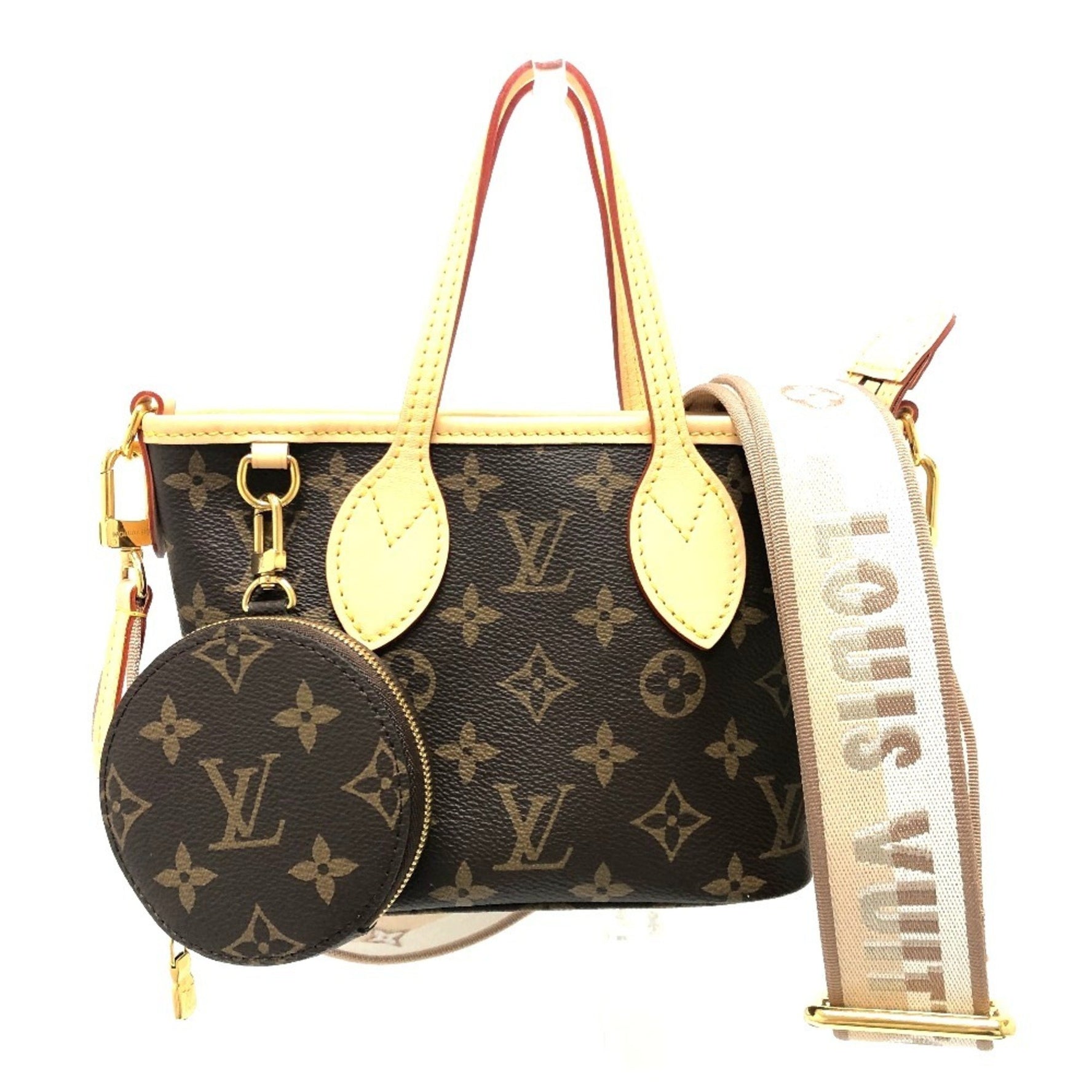 Louis Vuitton Neverfull BB Bag Shoulder Handbag Monogram Canvas Brown