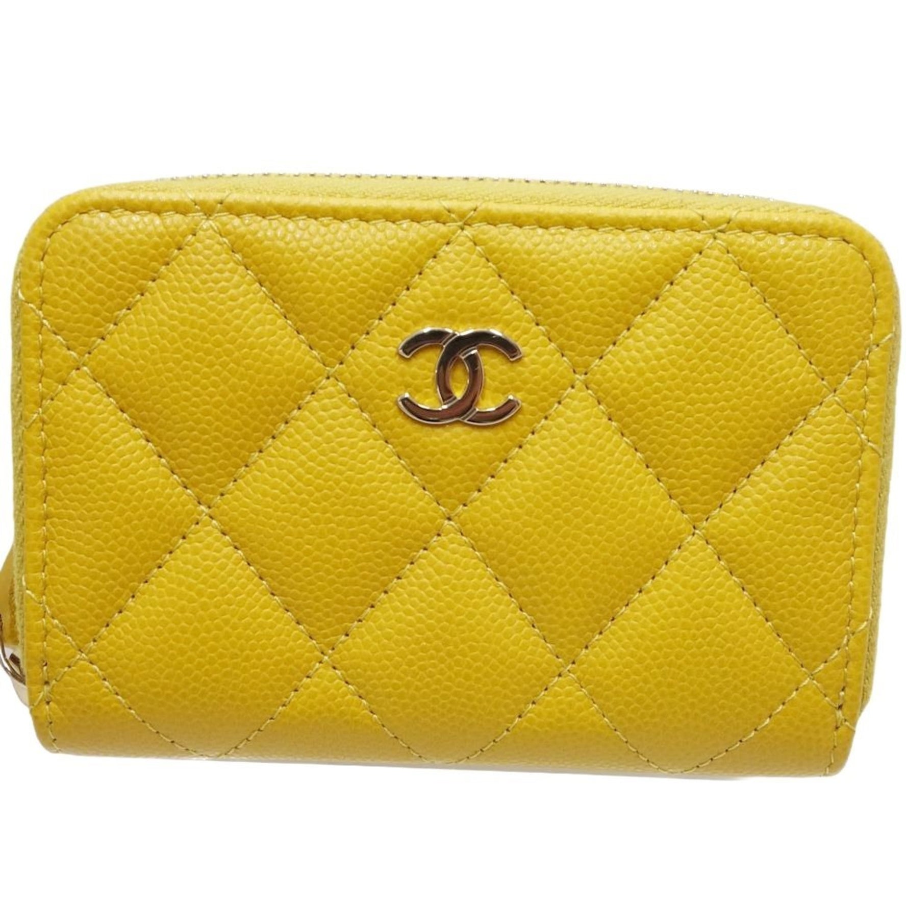 CHANEL Classic Zip Coin Purse Matelasse Case Caviar Skin