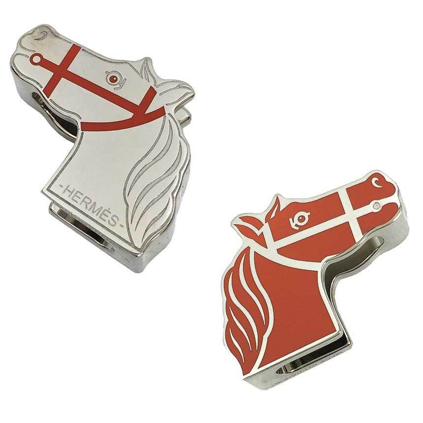 Hermes Twilly Ring Cadrige Scarf Orange/Silver 2022 Collection