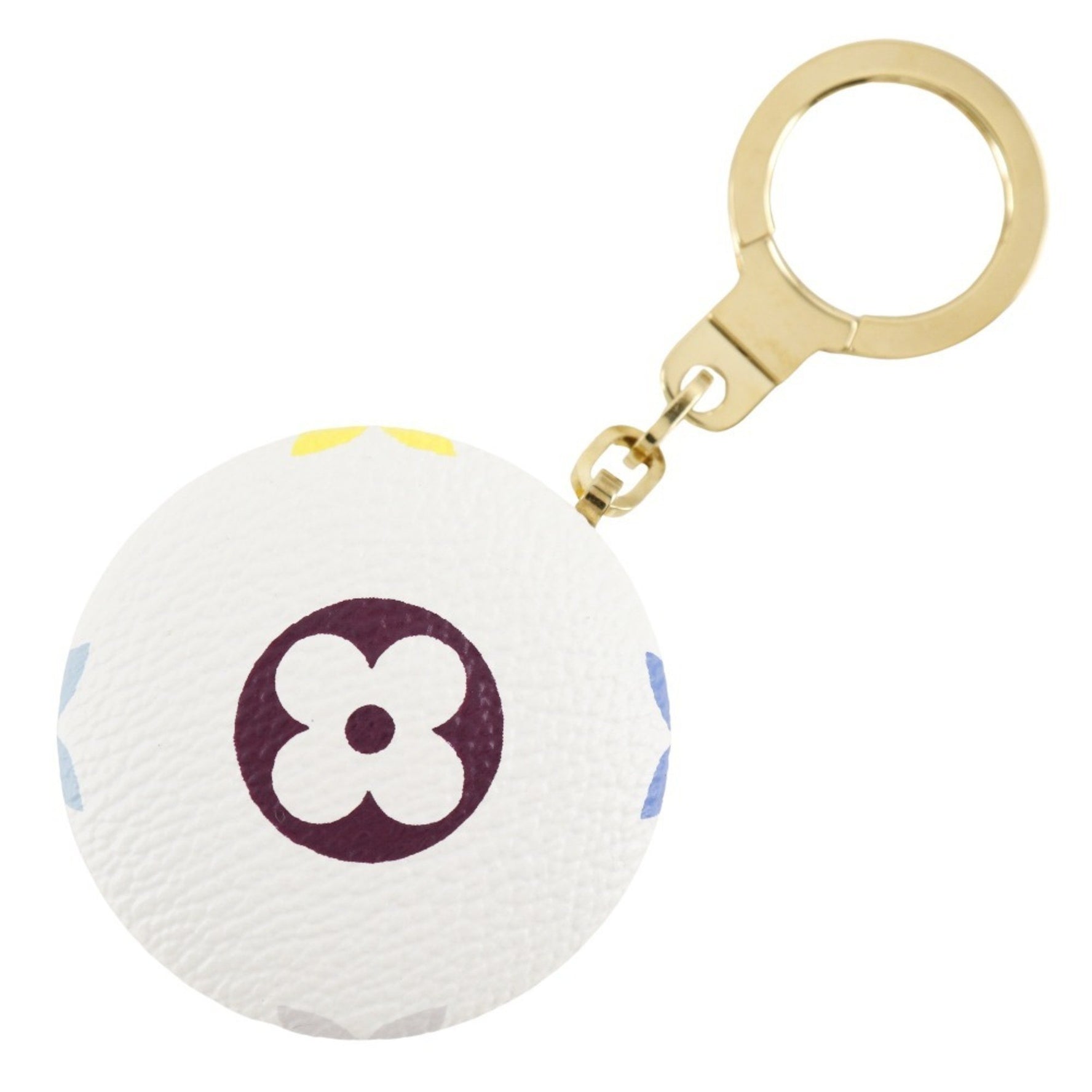 Louis Vuitton Astropill Charm Keychain with Light Monogram Multicolor x Gold Plated Bron White