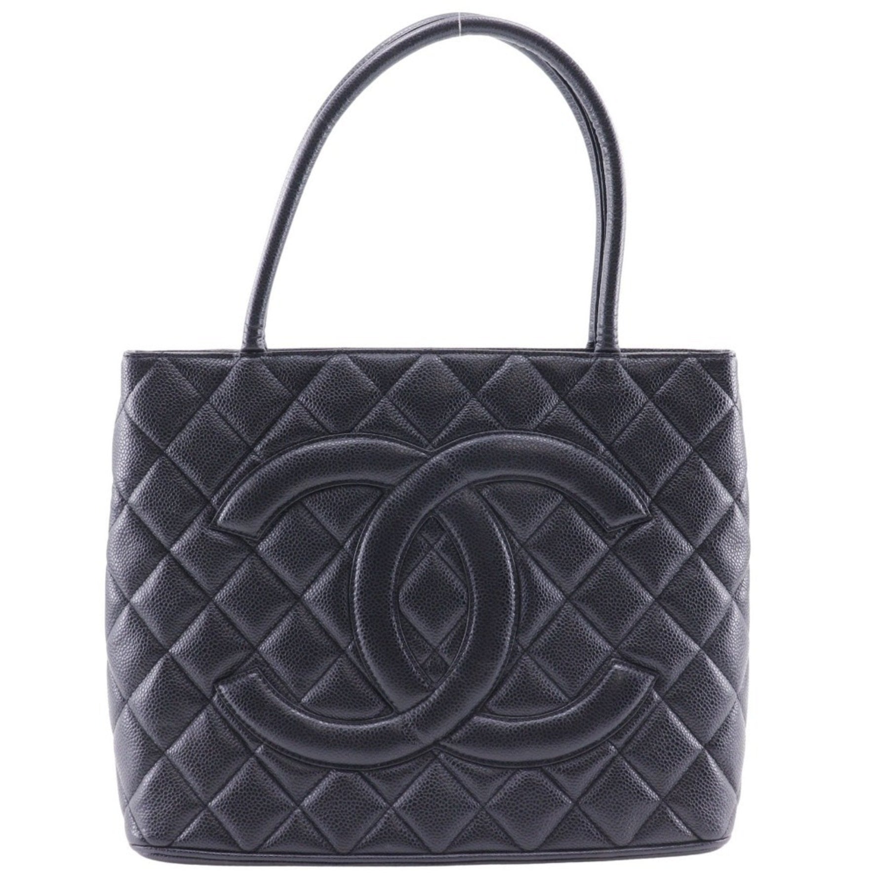 CHANEL Reprint Tote Bag Caviar Skin Medallion