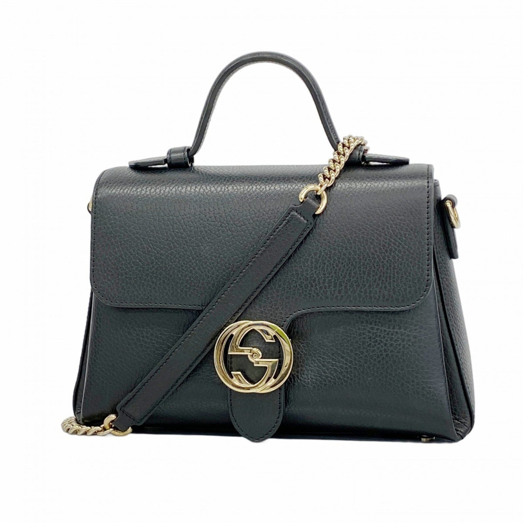 Gucci Interlocking G Handbag Leather Bag