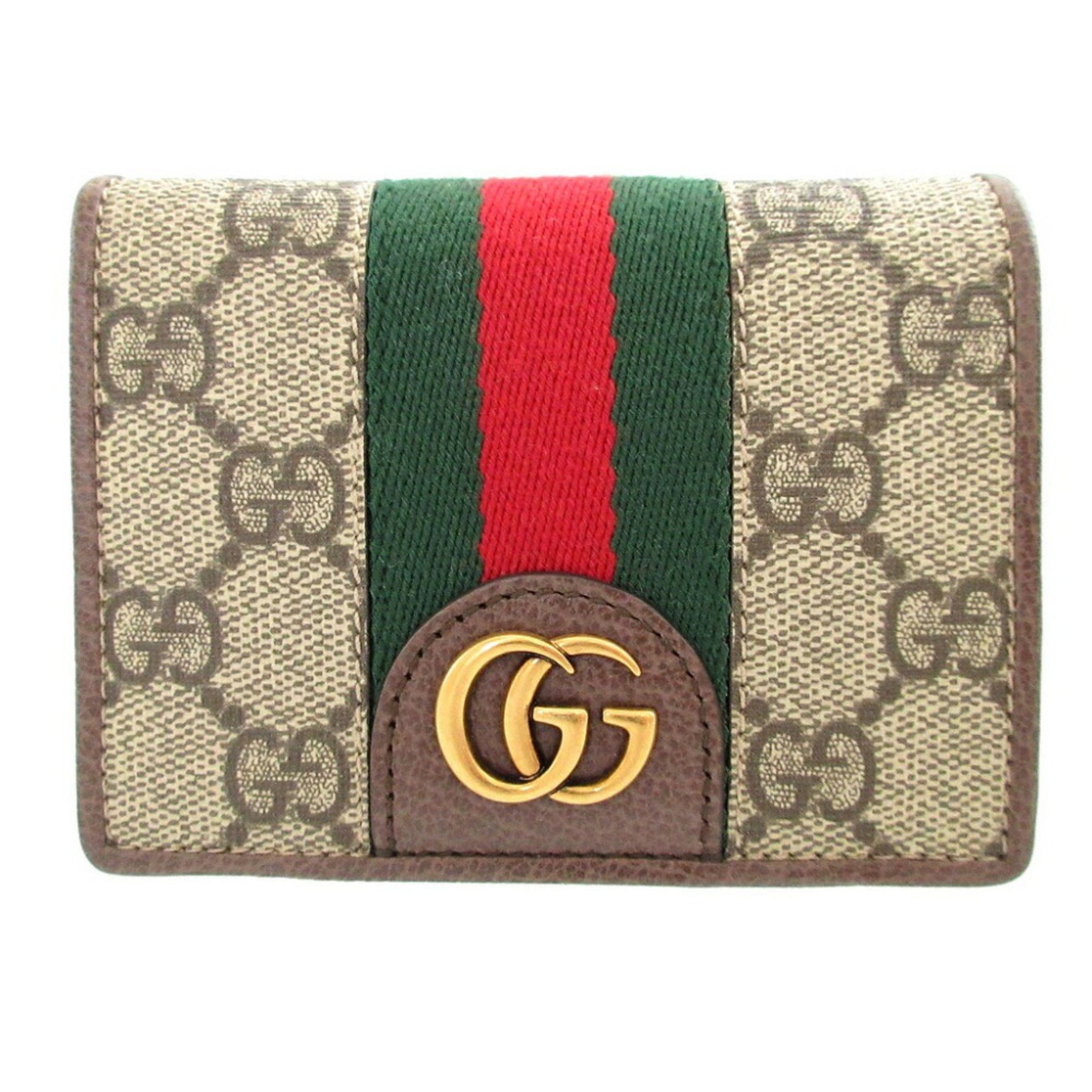 Like new Gucci Disney collaboration Three Little Pigs GG Supreme leather bifold wallet in beige and brown