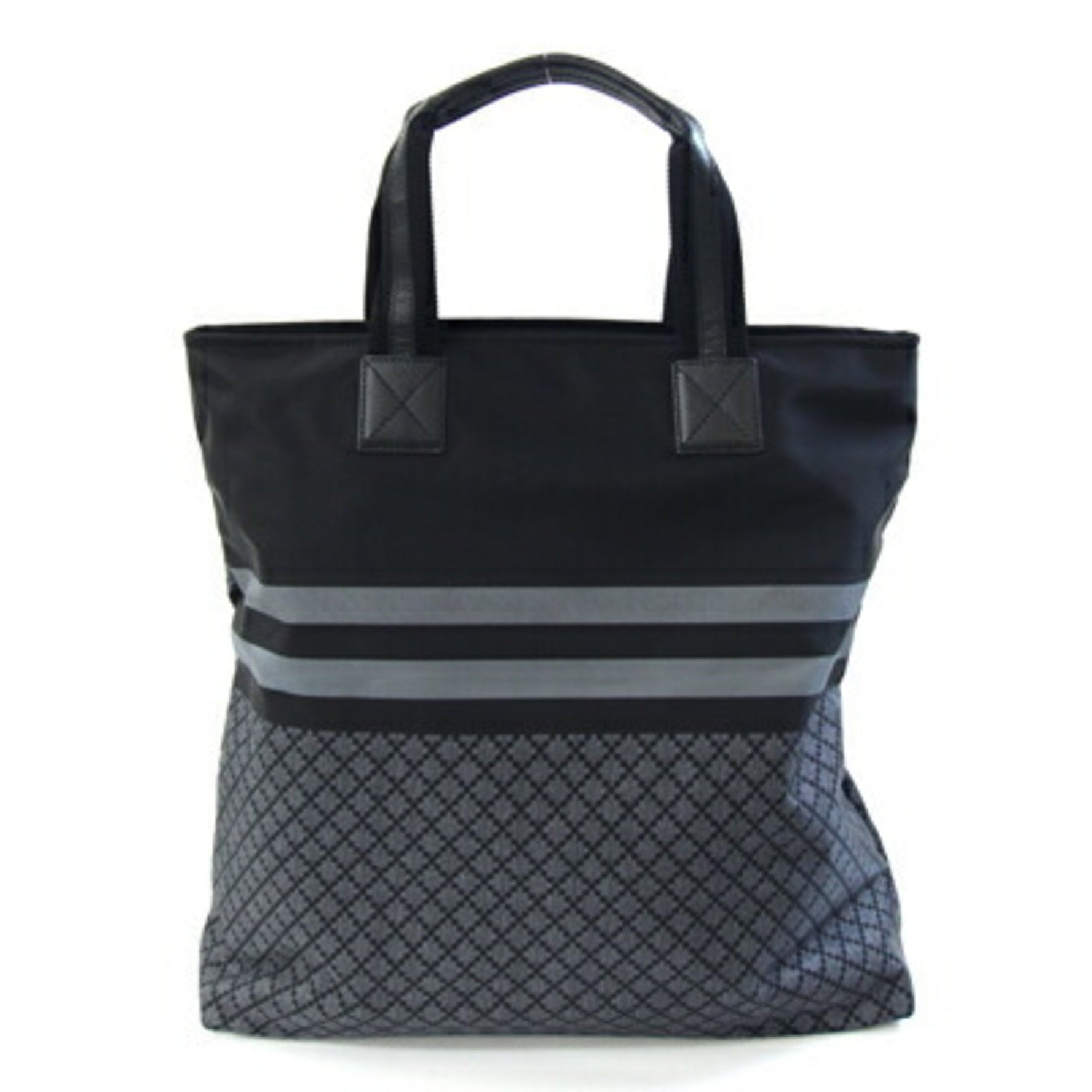 Gucci Diamante Hand Tote Bag Black Gray Nylon Leather