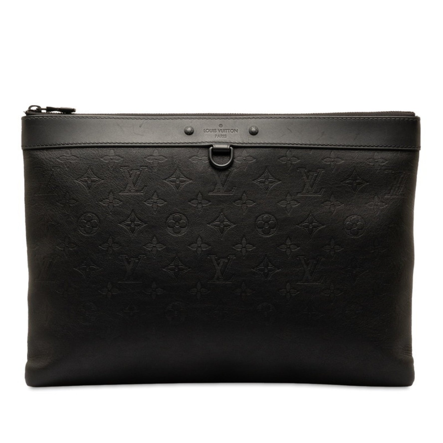 Louis Vuitton Monogram Shadow Pochette Discovery GM Clutch Bag Second Leather