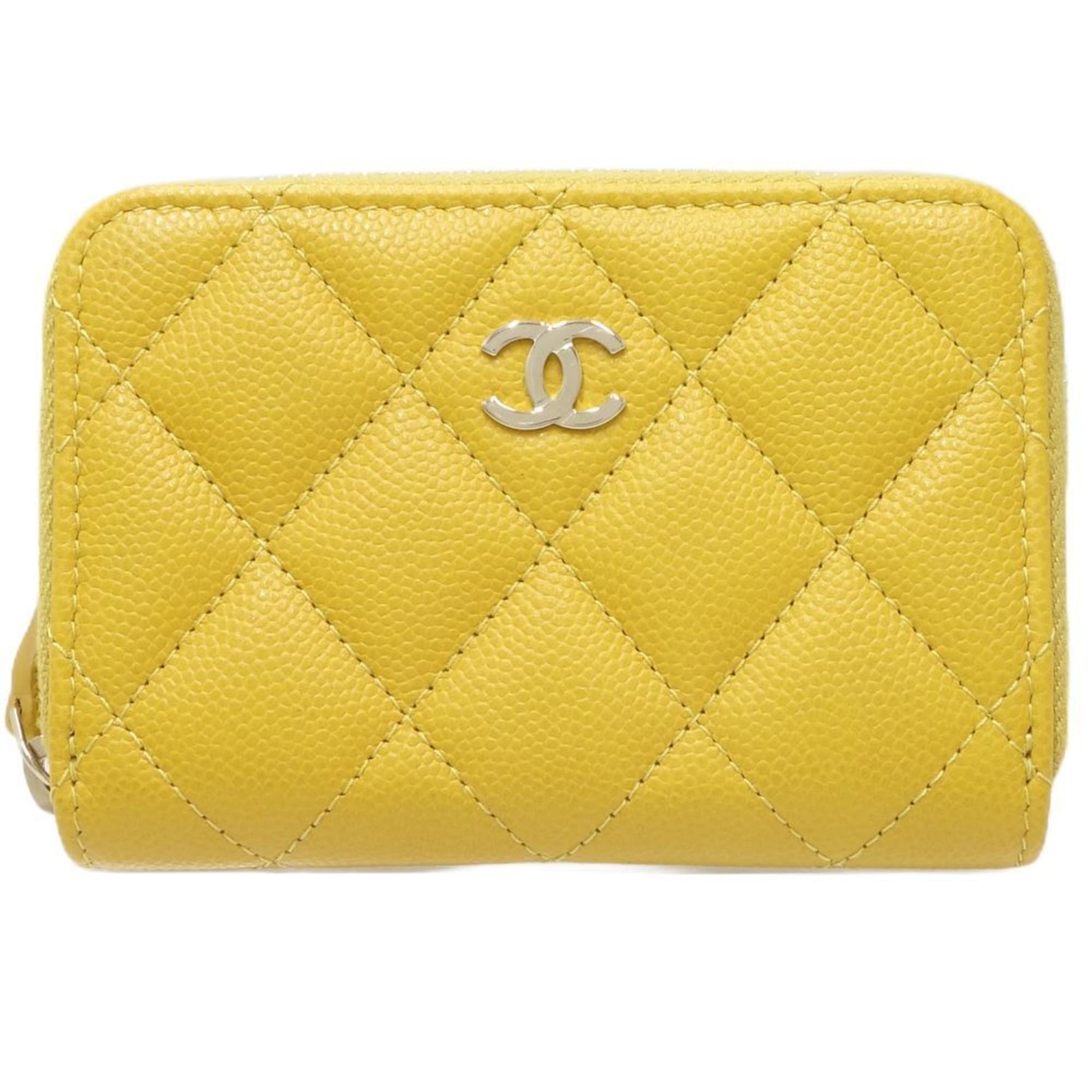 CHANEL Classic Zip Coin Purse Matelasse Case Caviar Skin