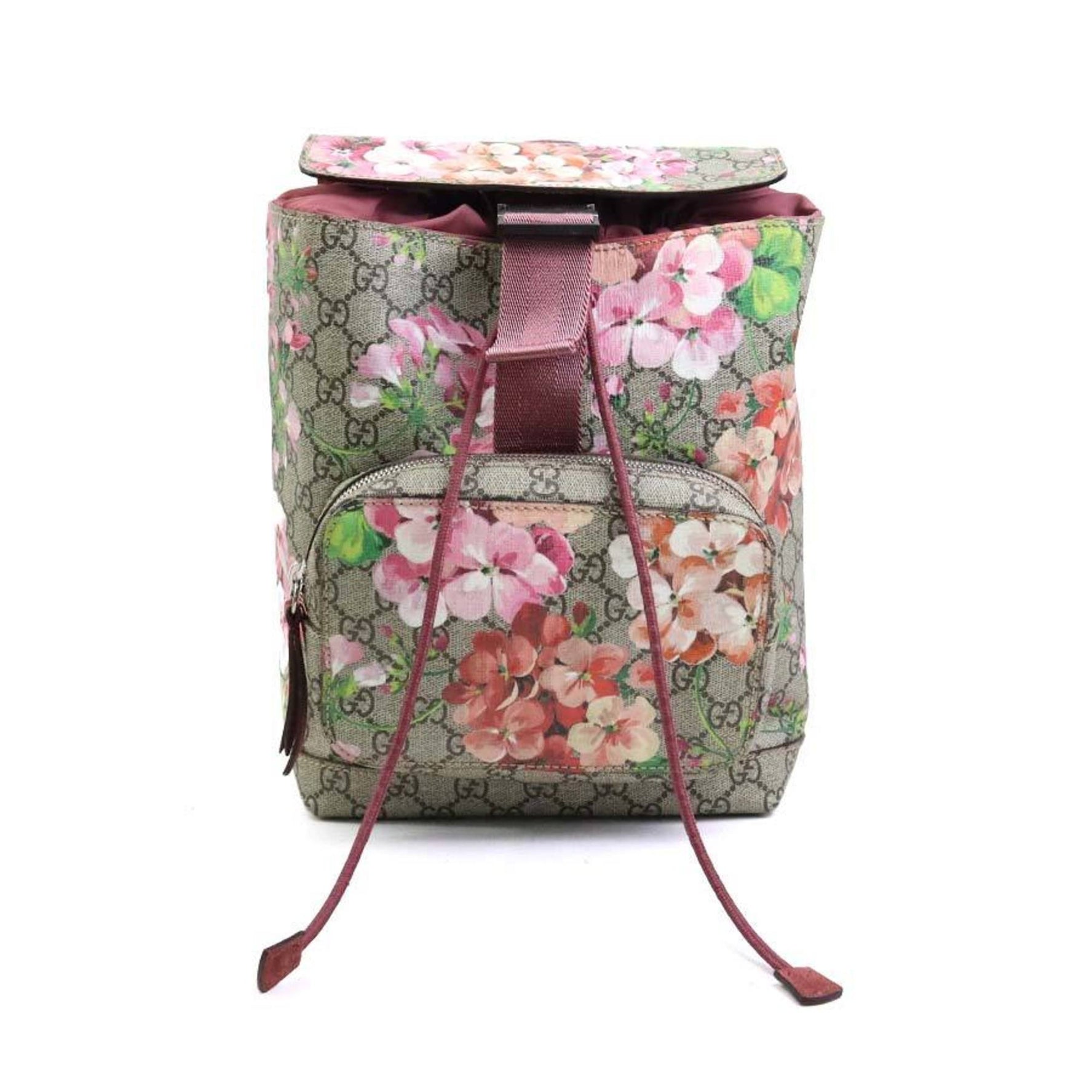Gucci GG Blooms Backpack in Supreme Canvas, Brown and Pink