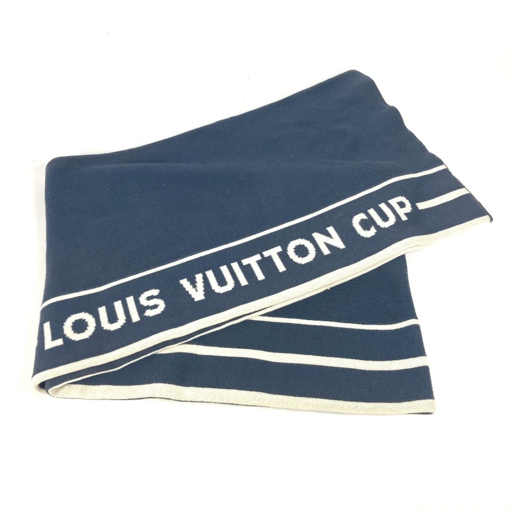 Louis Vuitton Cup LVCUP Scarf Cotton Cashmere Men's Navy