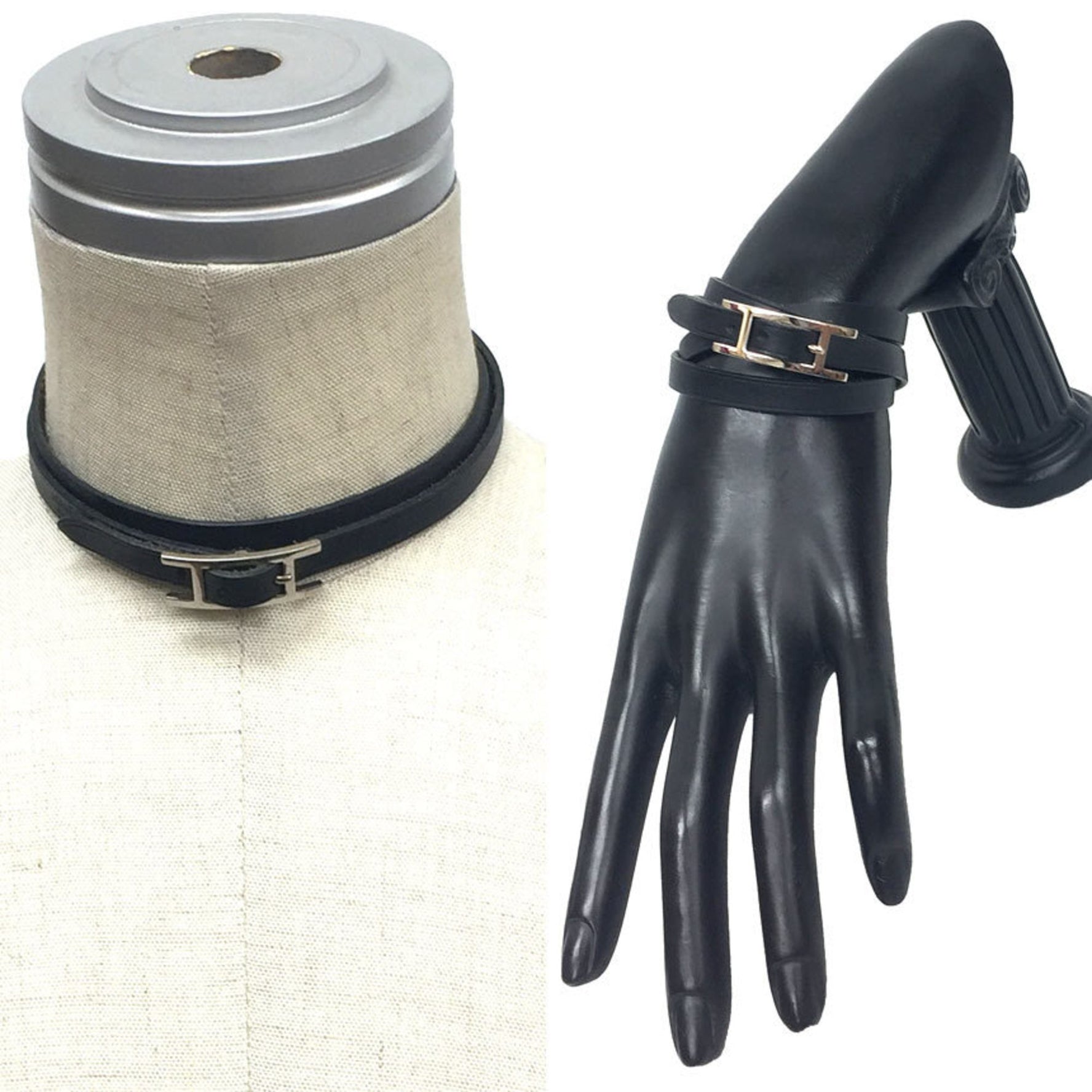 Hermes Leather Bracelet Choker Api