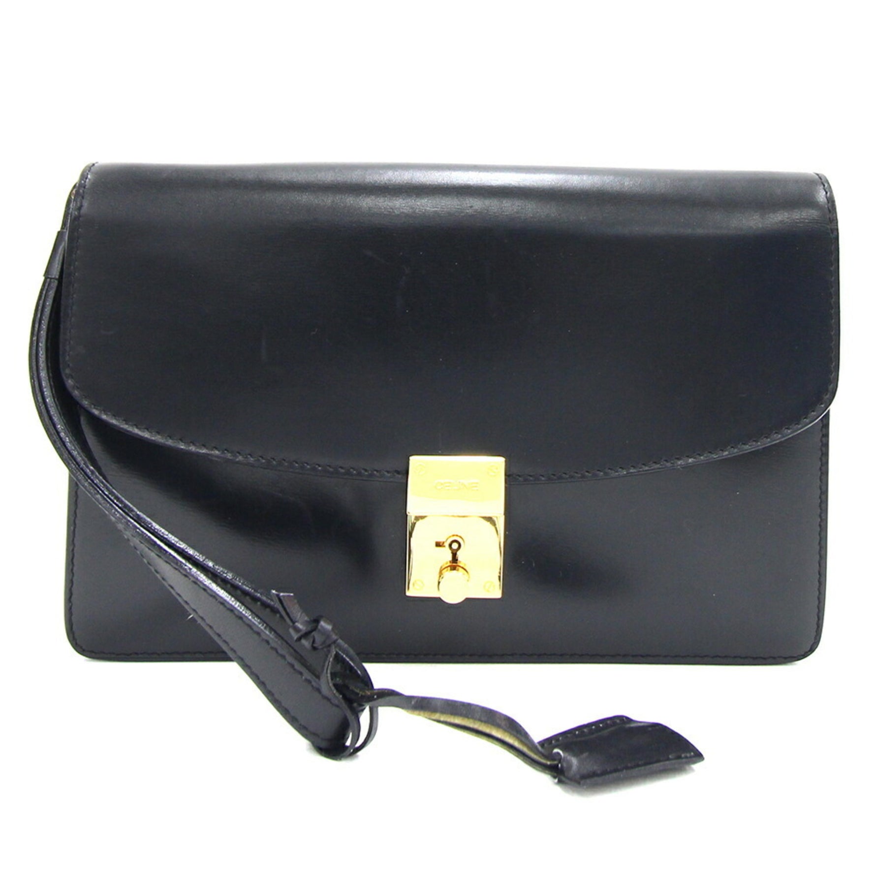 CELINE Clutch Bag Leather Second
