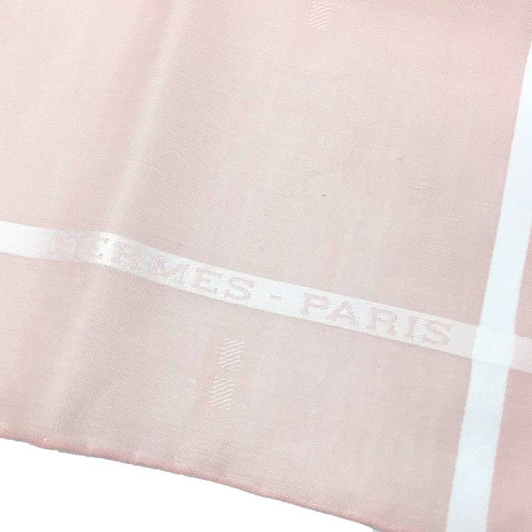 HERMES Handkerchief Cotton Carré Jacquard H Passant Unisex Pocket Square Neckerchief 100% Light Pink Unused