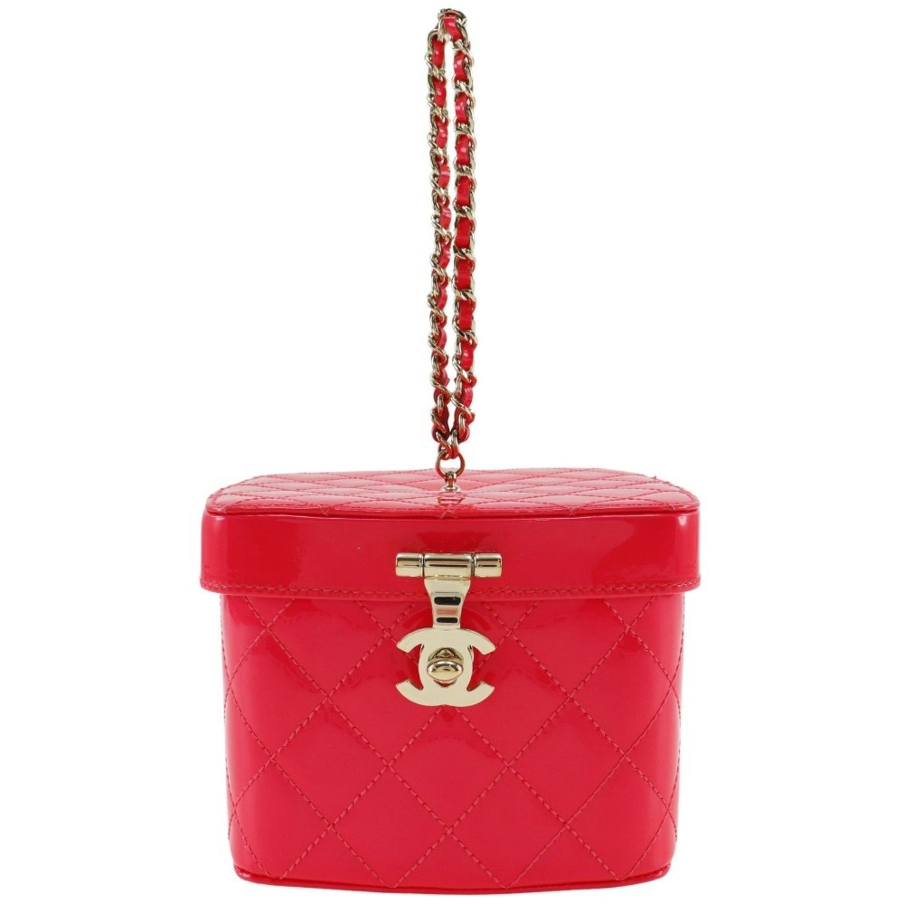 CHANEL Vanity Handbag, Matelasse Bag x Patent Leather, Turnlock, Vanity