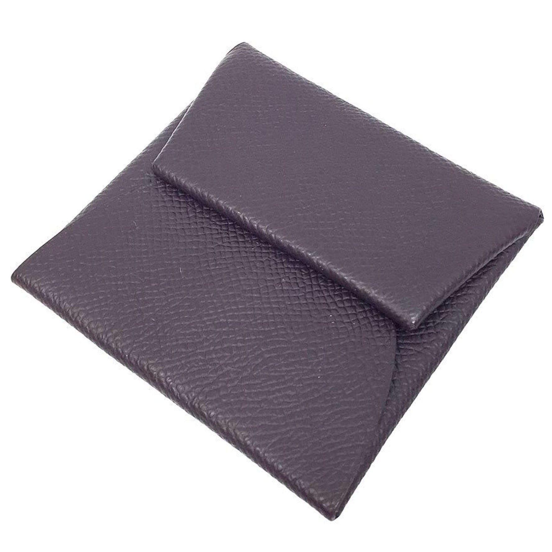 Hermes Bastia Coin Case PORTE-MONNAIE BASTIA Purse Raisin Purple Epsom Leather Wallet