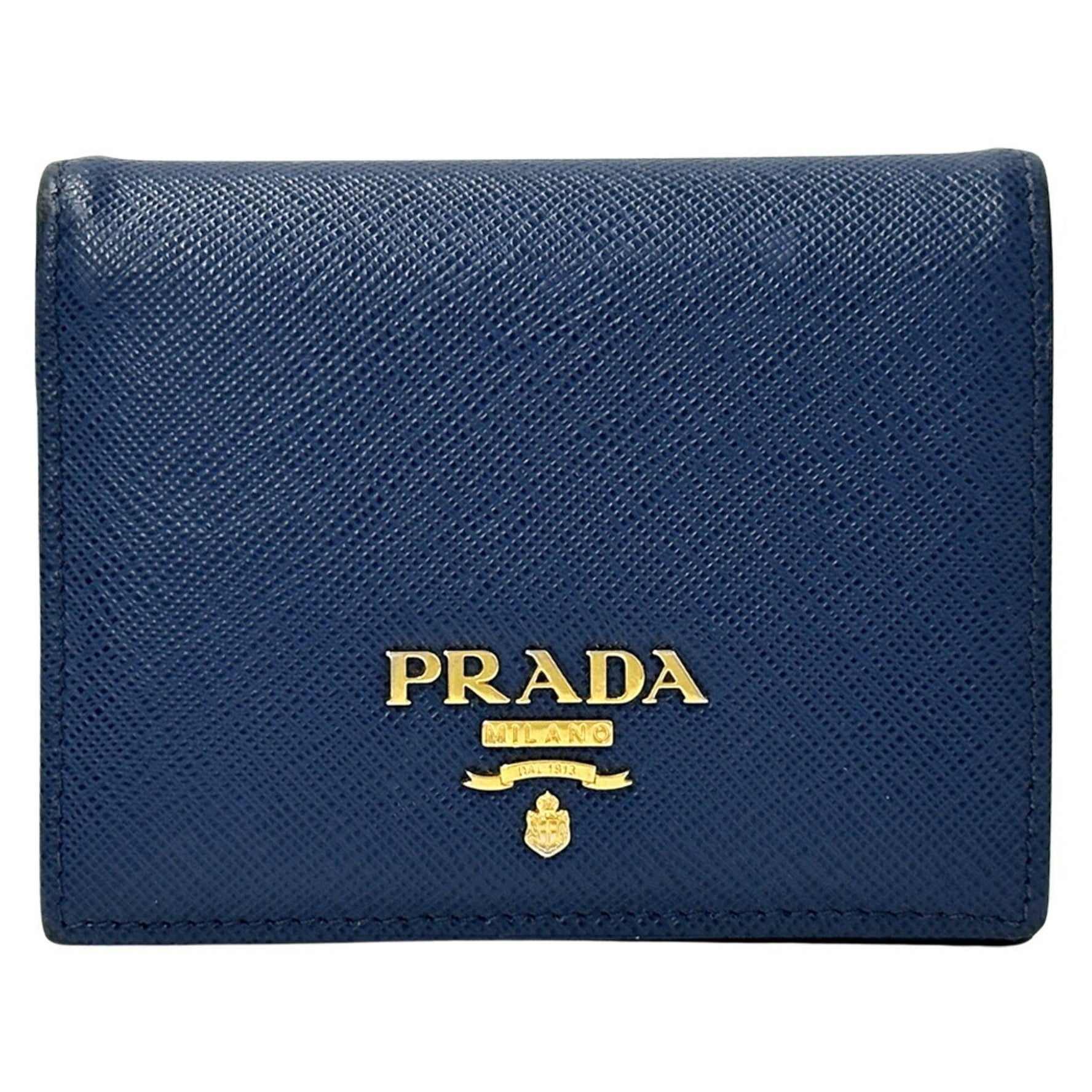 Prada Bifold Wallet, Saffiano Blue/Light Blue, Compact Wallet/Mini Wallet