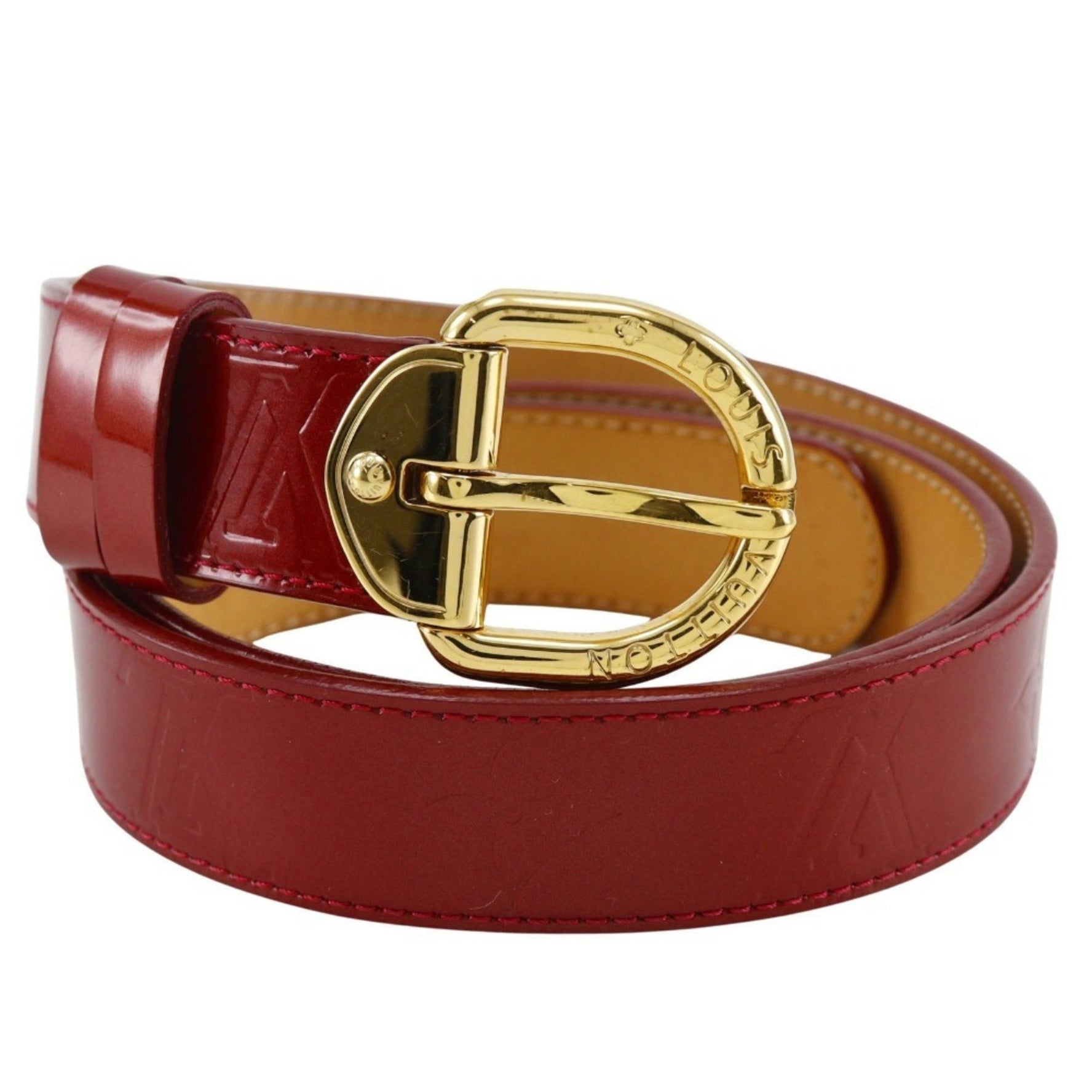 Louis Vuitton Santur Belt Monogram Vernis Pomme d'Amour 2011 Red ceinture