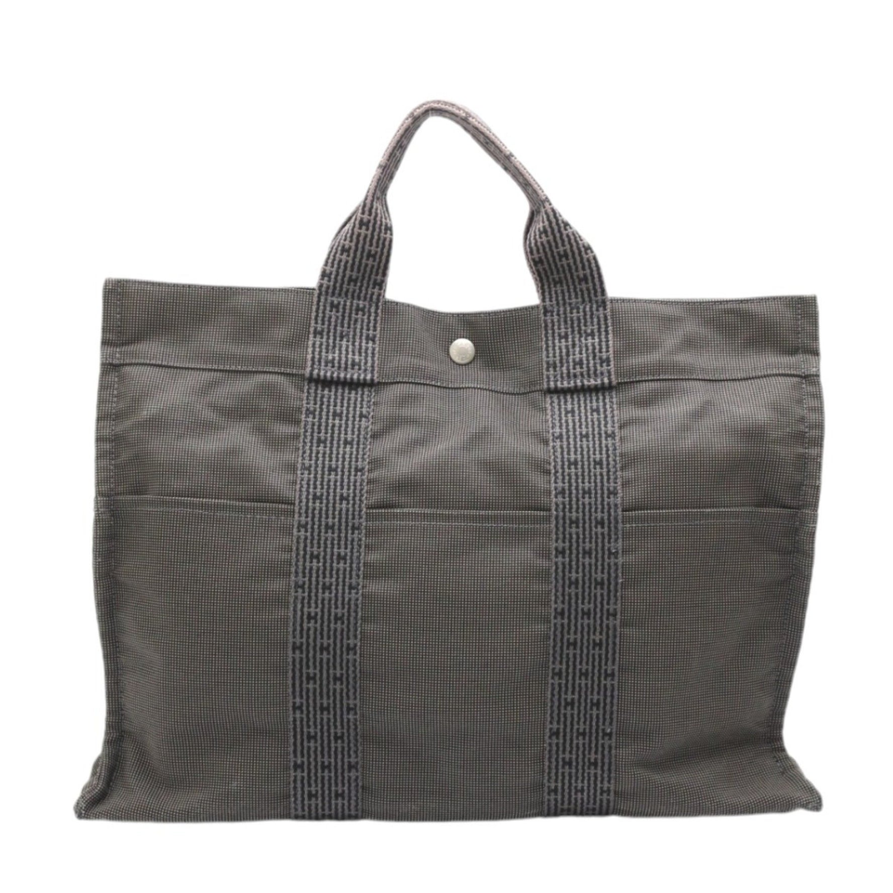 Hermes Bag Air Line Canvas Tote MM Grey