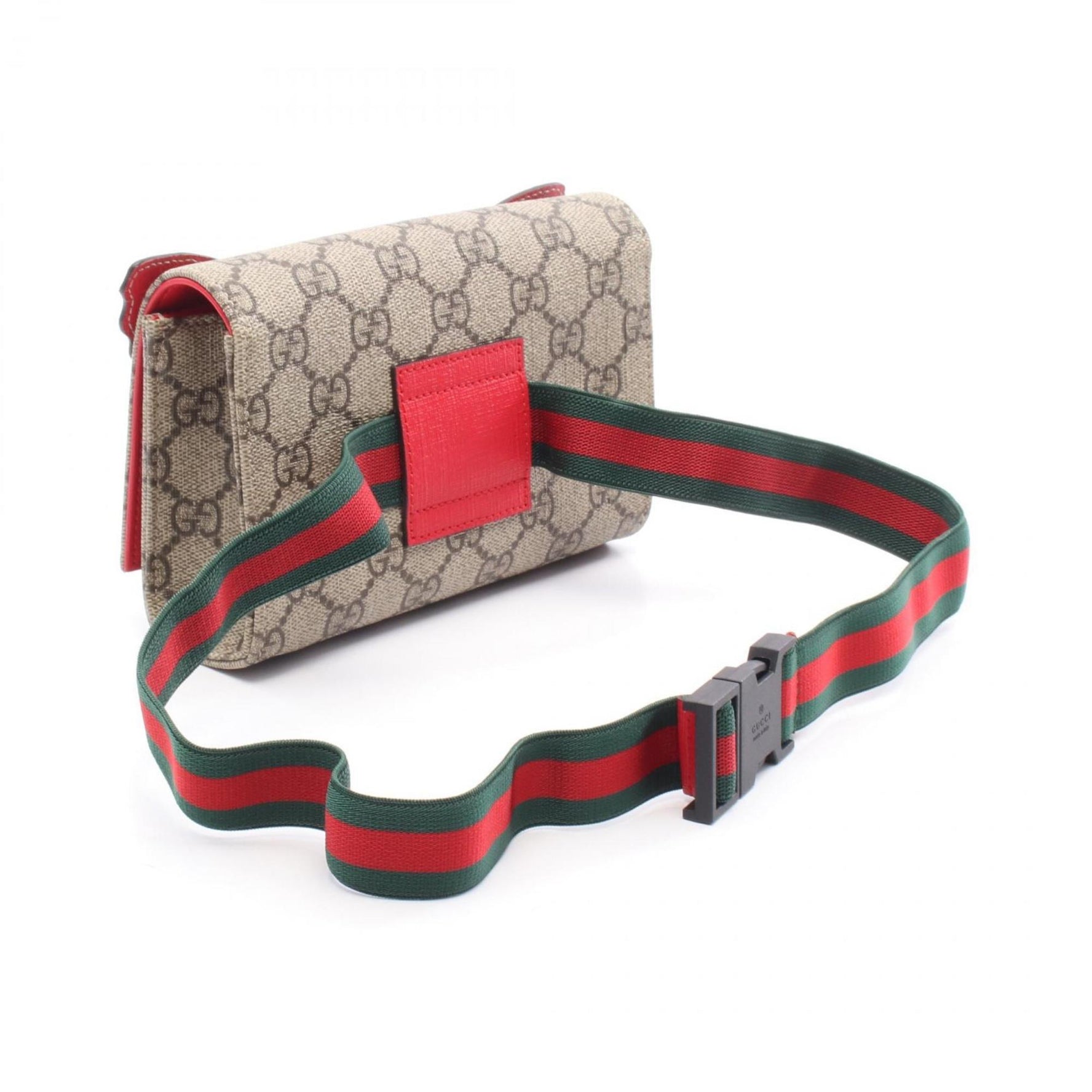 Gucci GG Supreme Rainbow Butterfly Waist Bag/Body Bag in Coated Canvas and Leather, Beige Multicolor