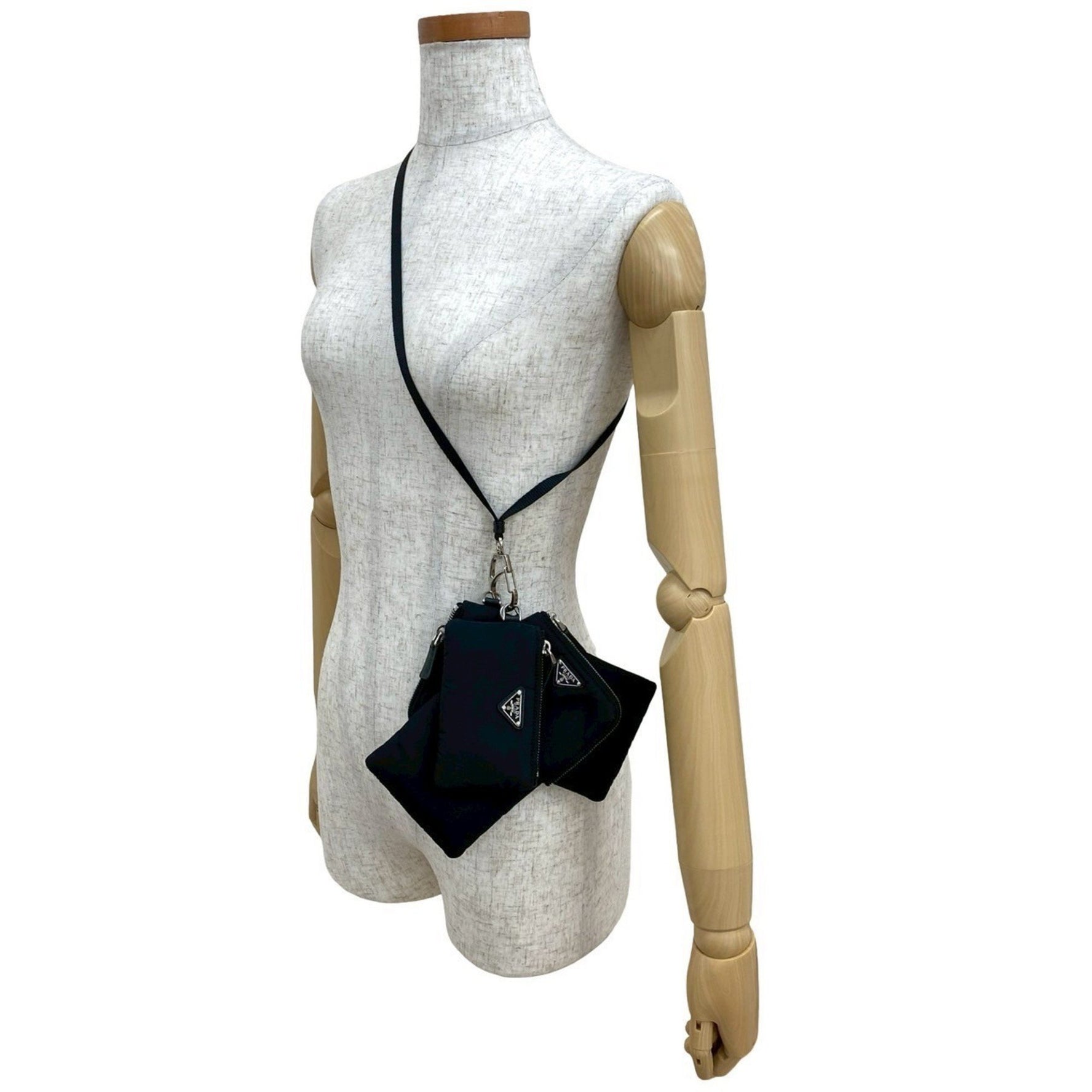 PRADA Re-Nylon Triangle Logo Hardware Nylon Pouch Shoulder Bag Smartphone Case