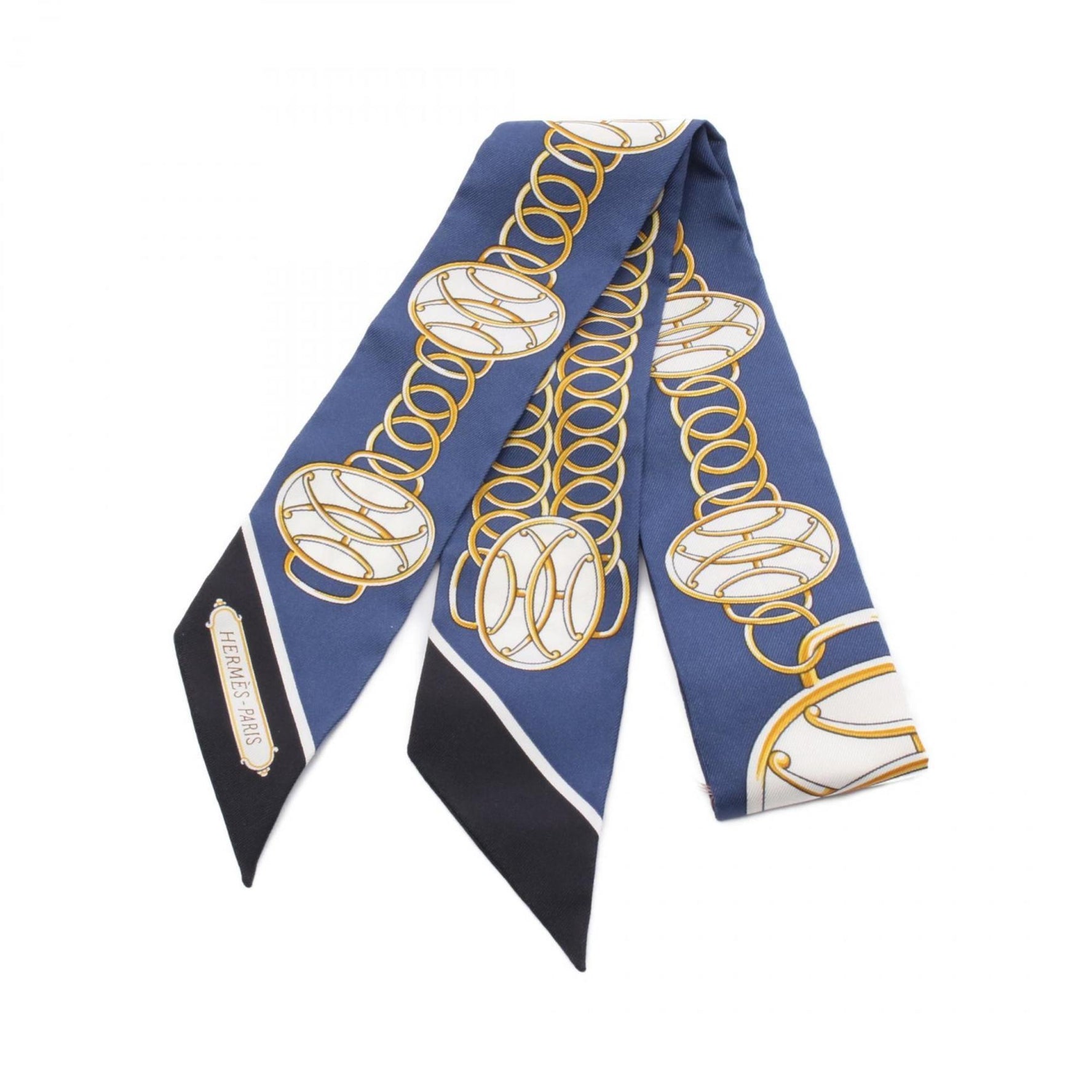 Hermes Hermès Twilly Lift Profile Silk Scarf Navy Multicolor