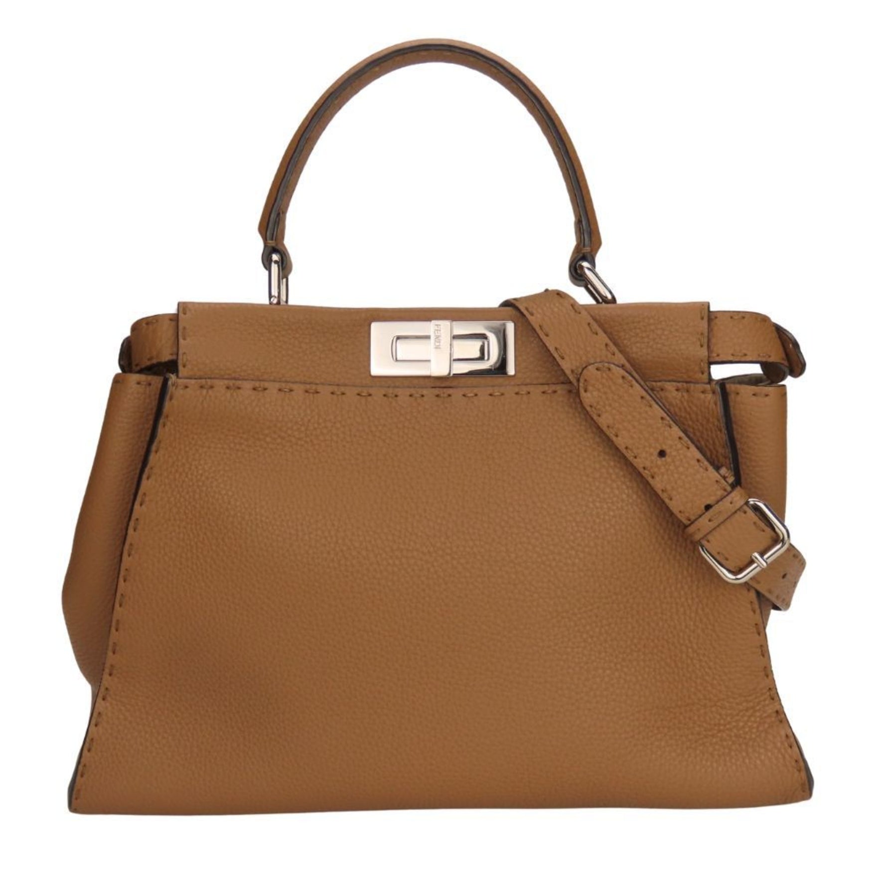 FENDI Handbag Peekaboo Selleria Leather Shoulder Bag