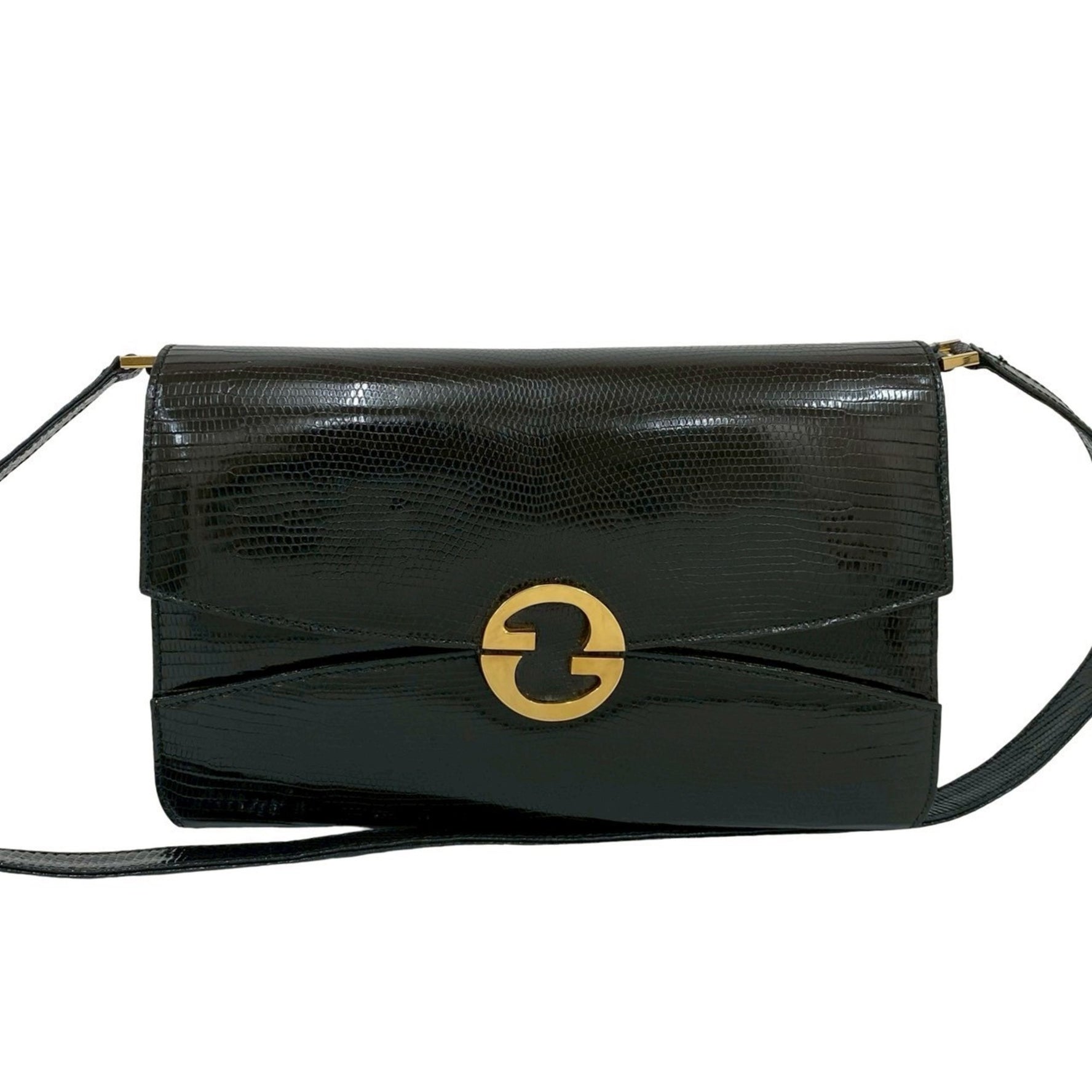GUCCI Vintage GG Logo Hardware Leather Shoulder Bag/Pochette/Sacoche
