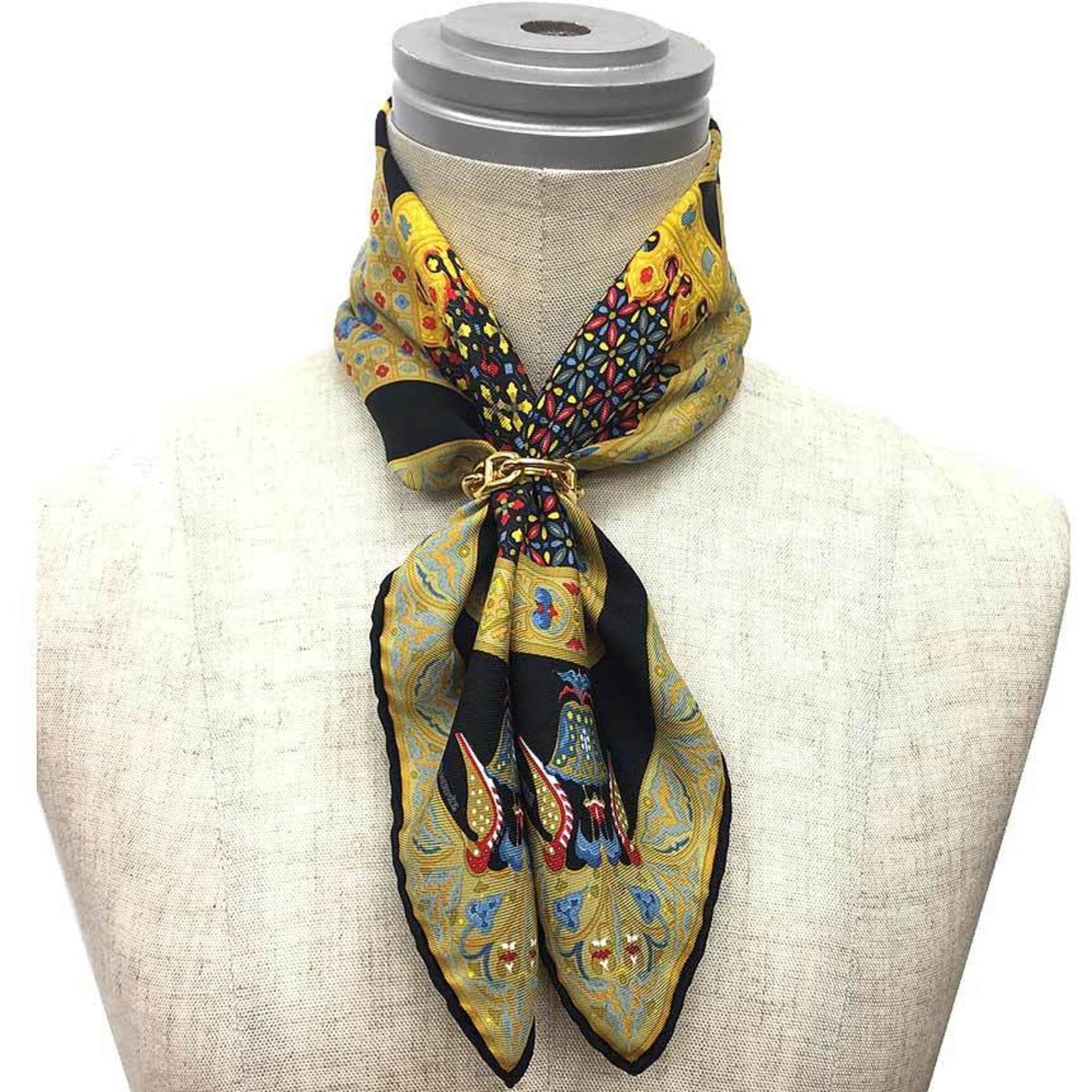 HERMES Scarf Muffler Carre 45 CIELS BYZANTINS Byzantine Sky 100% Silk