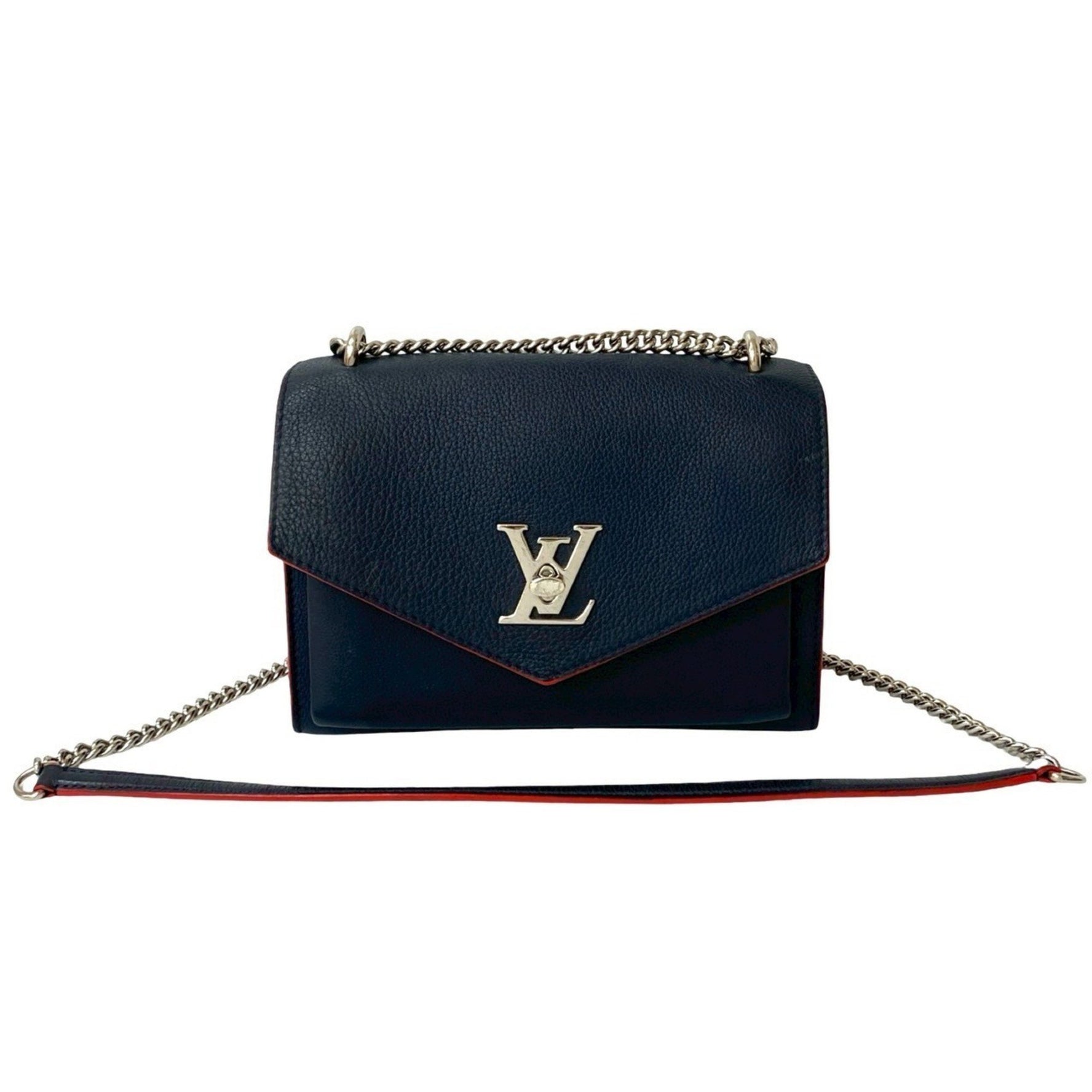 LOUIS VUITTON My Lock Me BB Leather Chain Semi Shoulder Bag Pochette 445-6