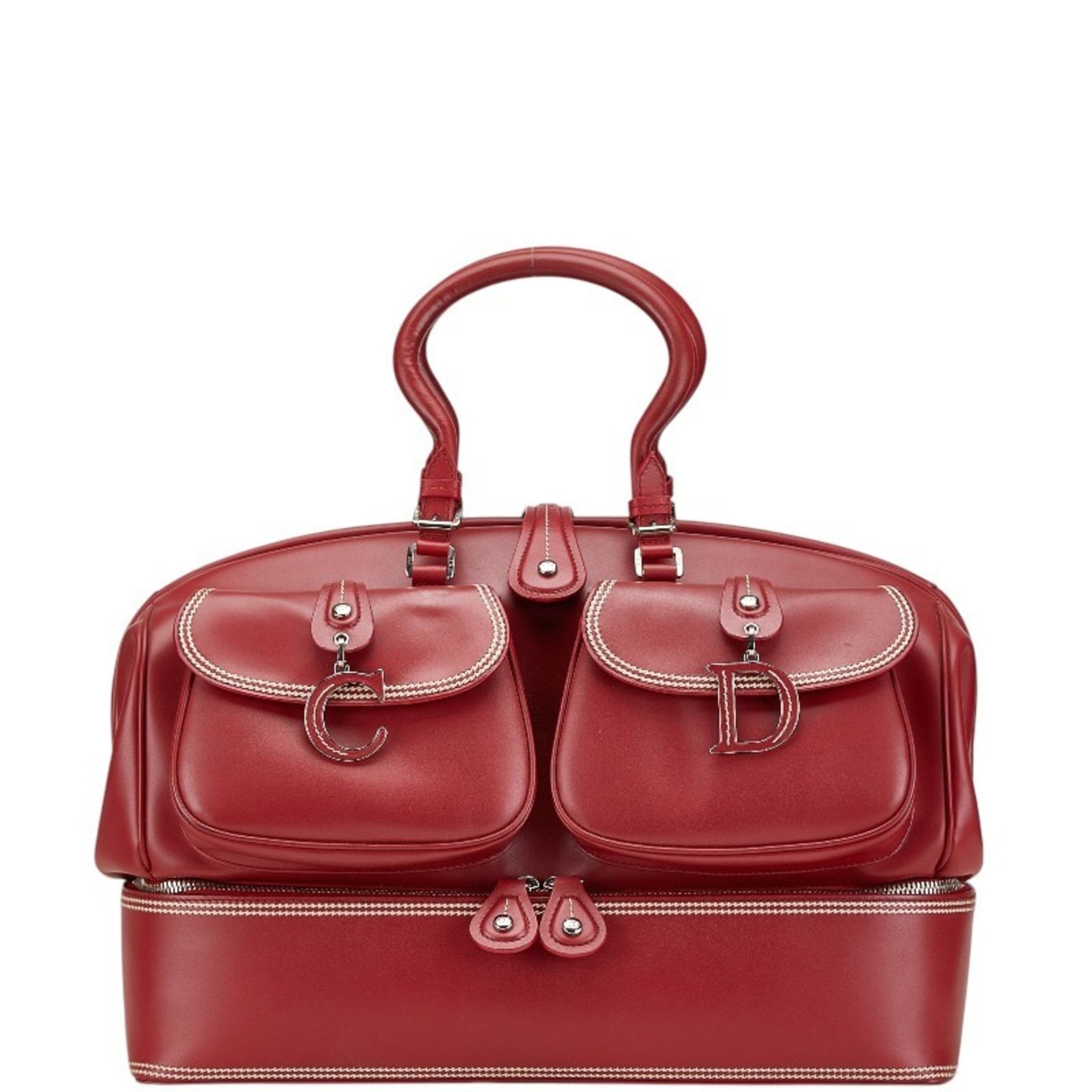 Christian Dior Dior Handbag Doctor's Bag Red Leather