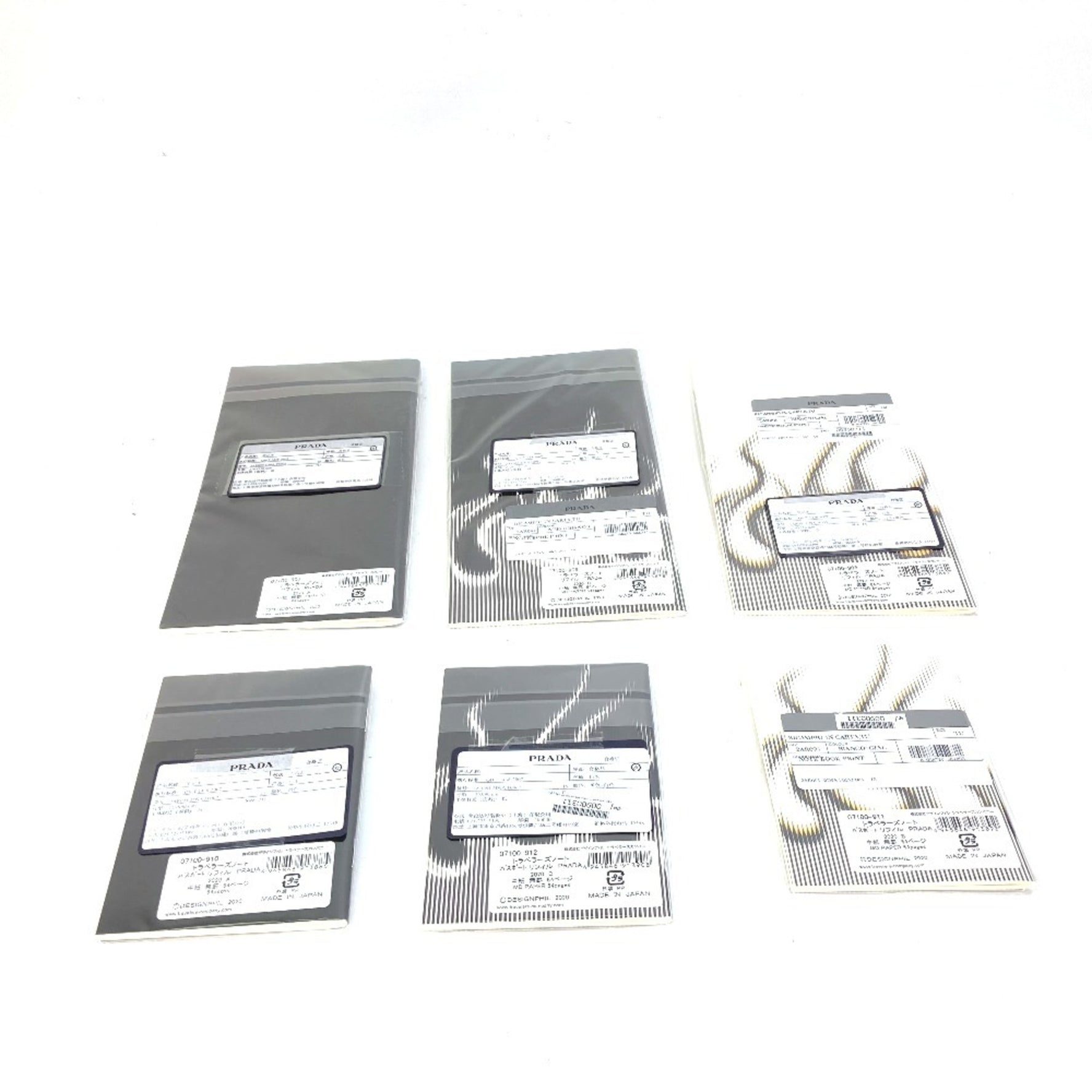 PRADA Notebook Memo Pad Traveler's Set of 6 Stationery Paper Men's Black