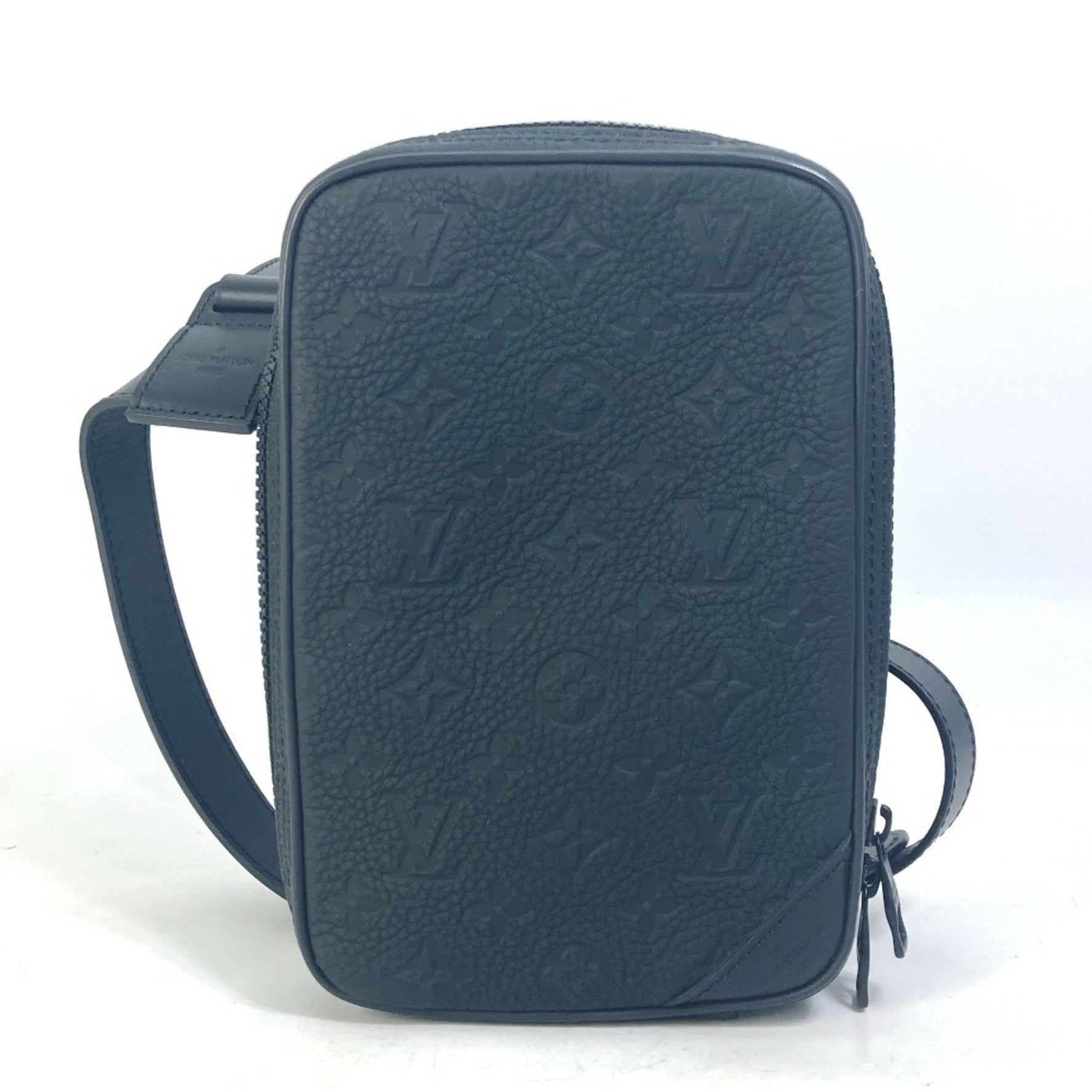Louis Vuitton Monogram Utility Side Bag, Crossbody Shoulder Taurillon, Black