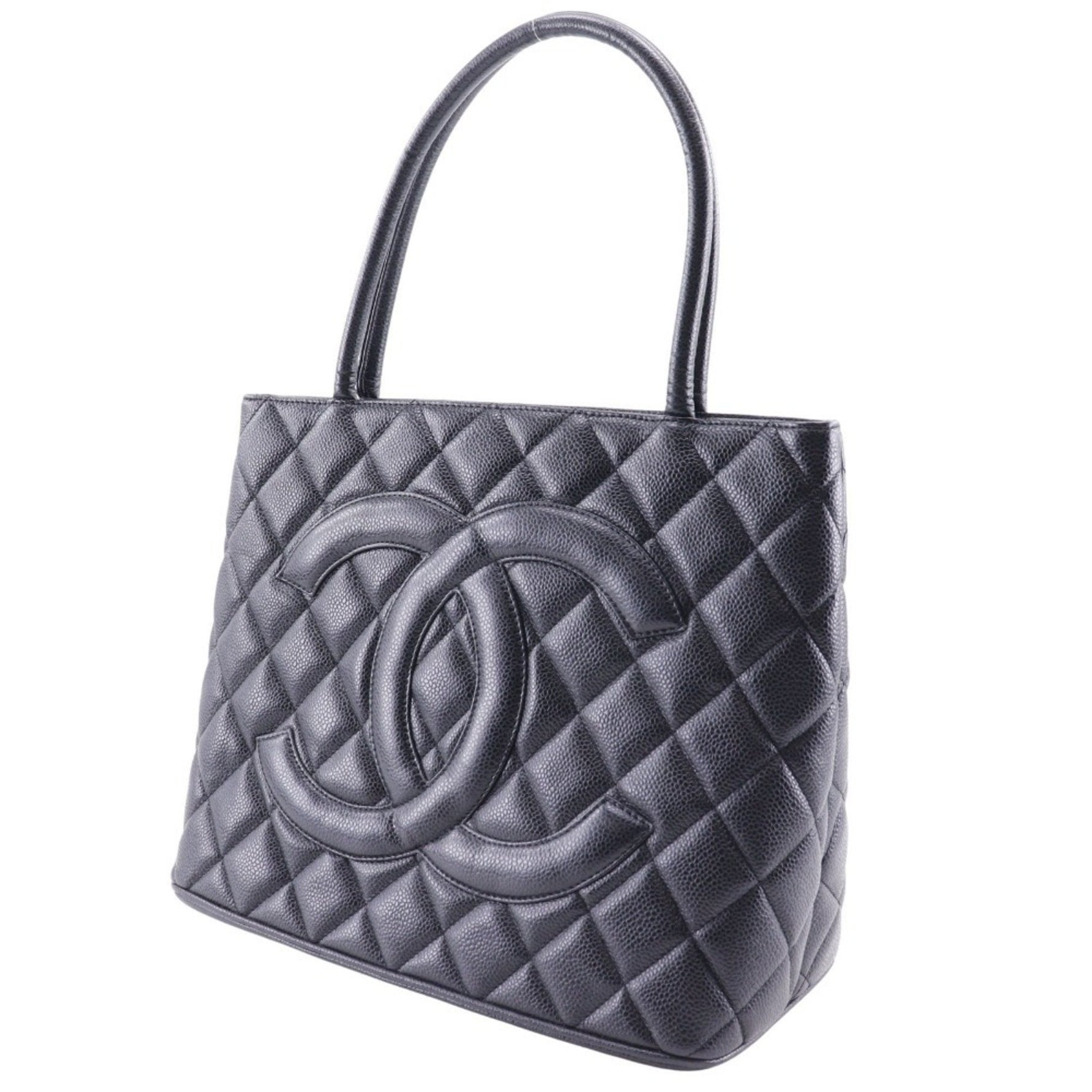CHANEL Reprint Tote Bag Caviar Skin Medallion
