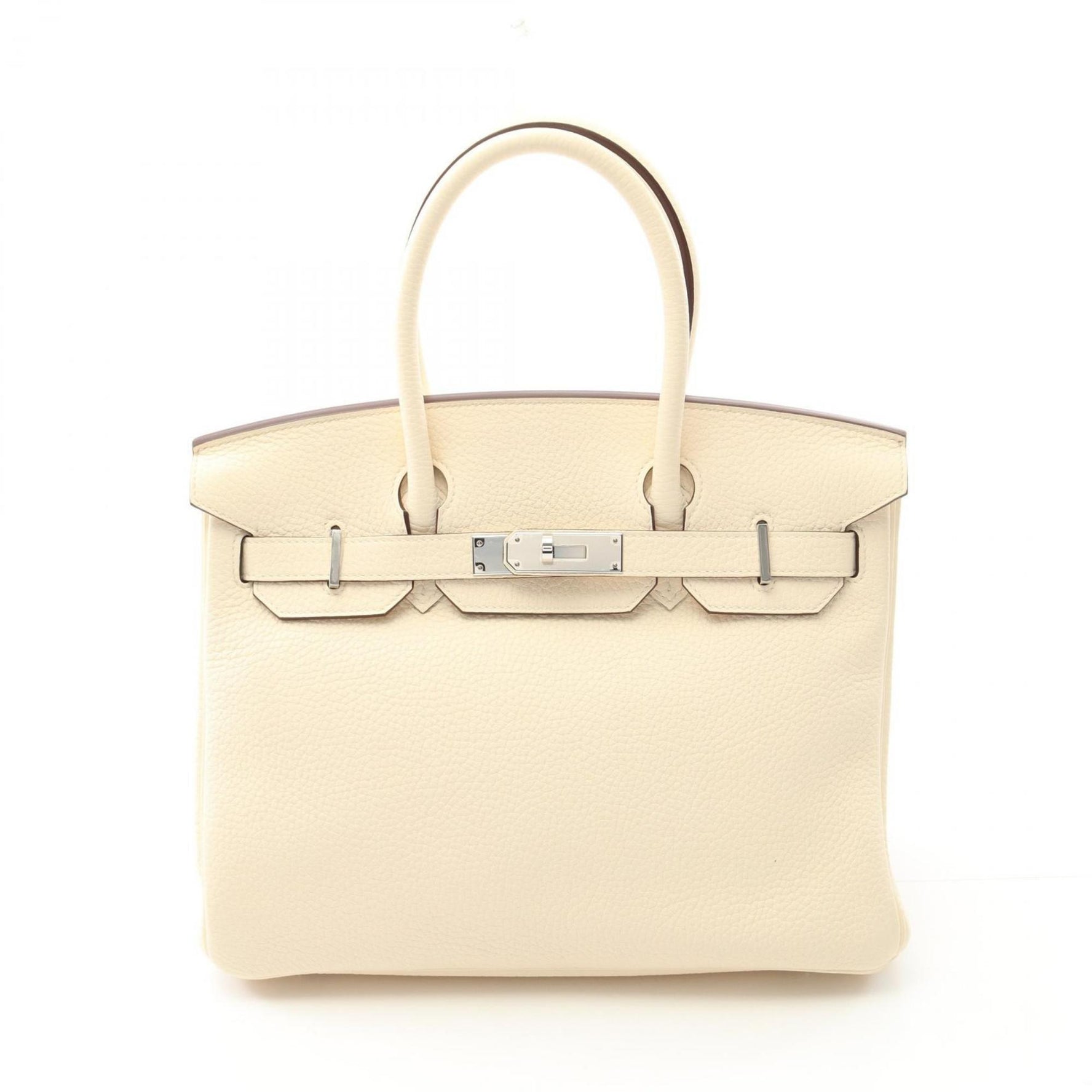 Hermes Hermès Birkin 30 handbag in Taurillon Clemence leather, ivory for women.